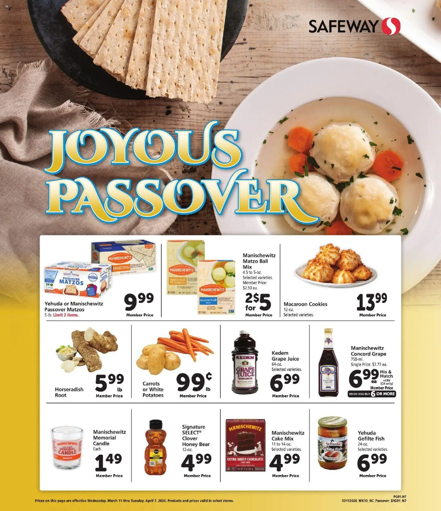 Ad Preview of Safeway Safeway Ad from 03/11/2026 - Fish, Cookies, Chocolate, Cake, Honey, Juice, Macaroon, Carrots