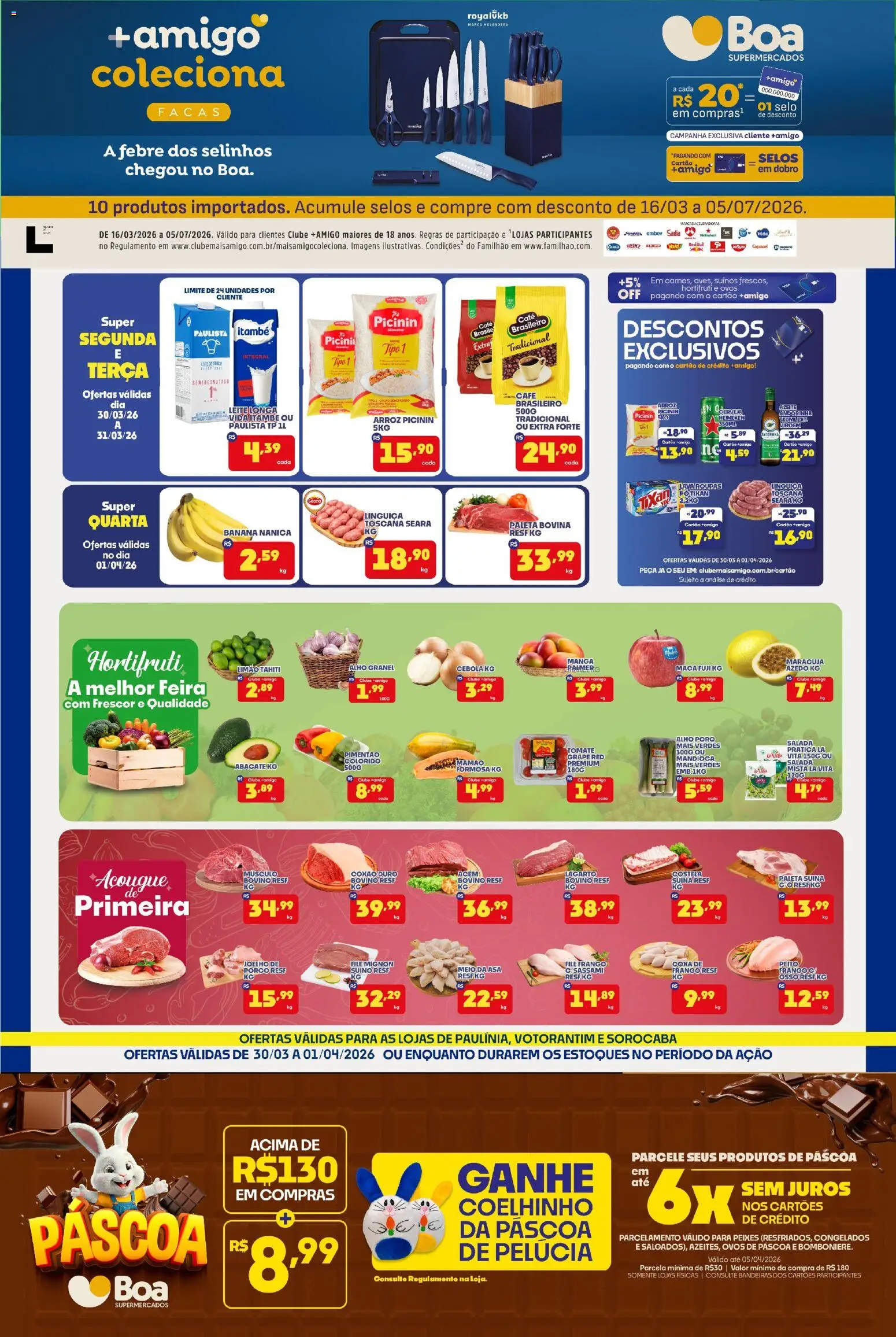 Pré-Visualização do folheto "Boa Supermercados - Ofertas da semana" da loja Boa Supermercados válido a partir de 30/03/2026 - Ovos, Arroz, Frango, Maracujá, Peixes, Mandioca, Pelúcia, Pimentão