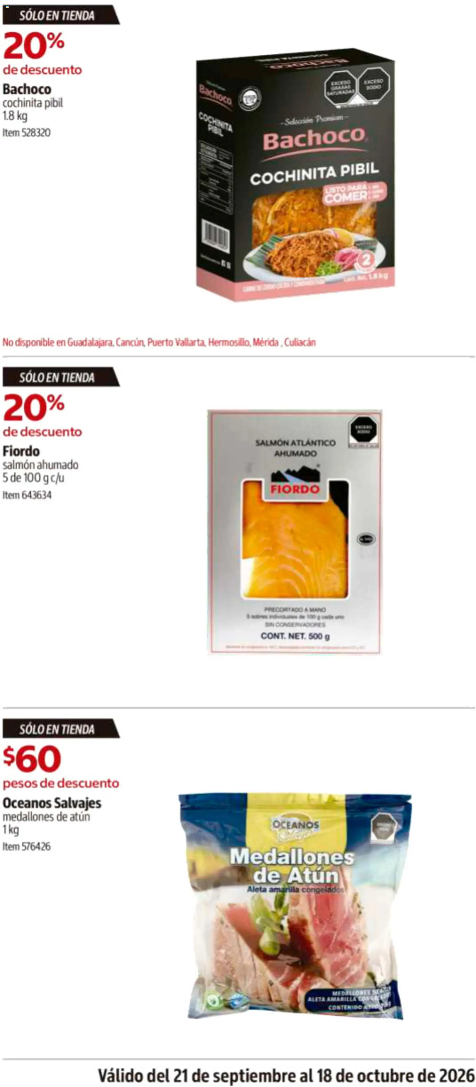 Vista previa las ofertas de la tienda Costco - Costco catálogo desde el 21/09/2026 - Carne, Atún, Cerdo, Salmón ahumado, Carne de cerdo, Salmón