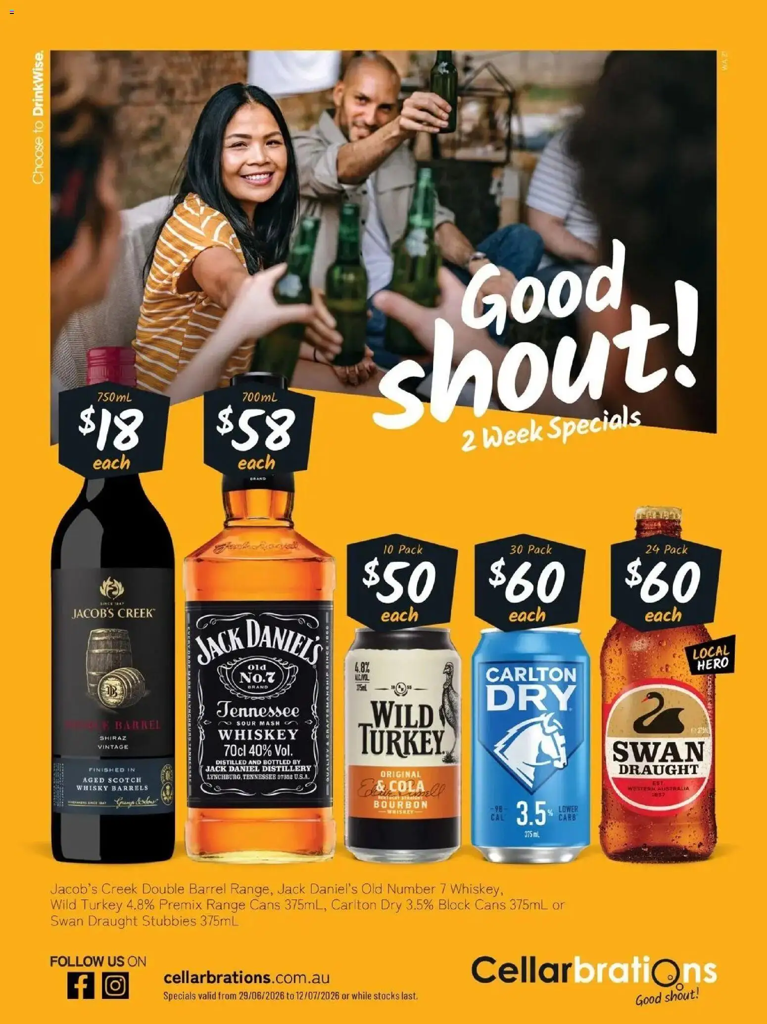 Preview of catalogue Cellarbrations catalogue Aveley from shop Cellarbrations valid 29/06/2026 - Bourbon, Whiskey, Scotch, Turkey, Jack Daniel’s