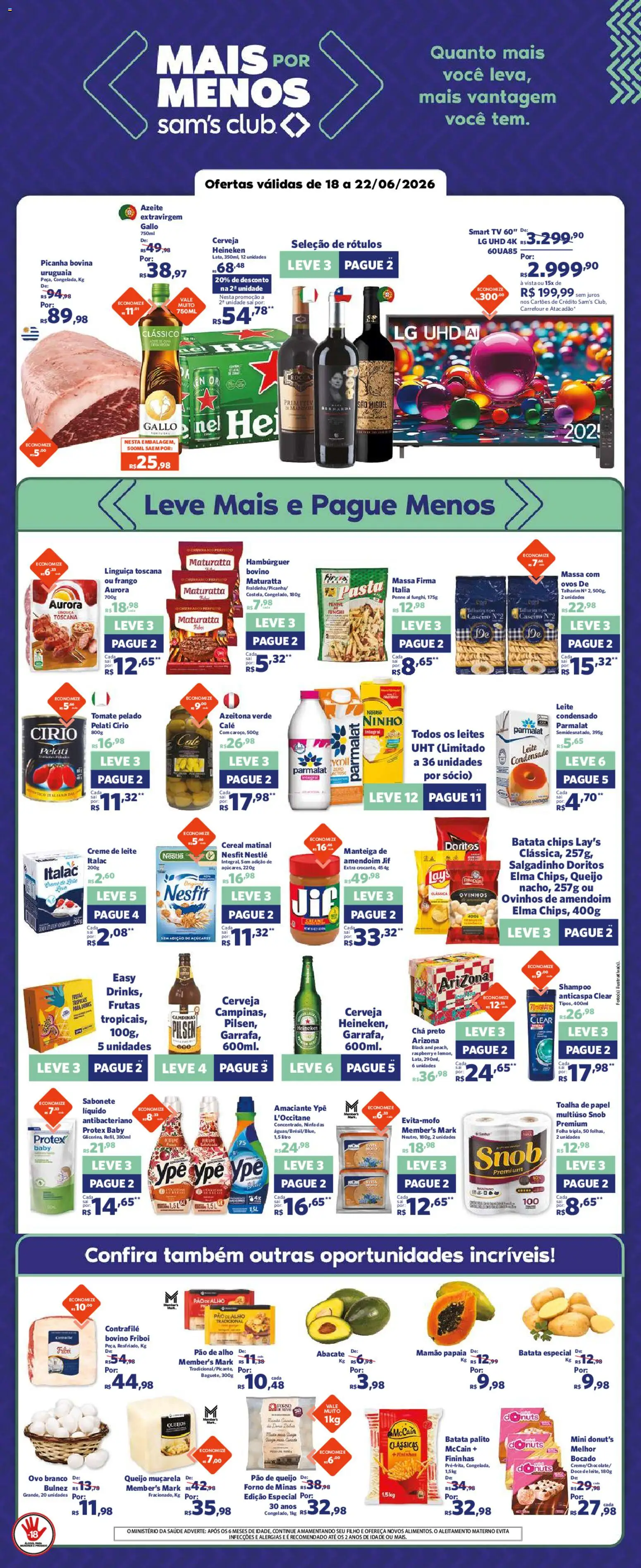 Pré-Visualização do folheto "Sam's Club - Ofertas da semana" da loja Sam's Club válido a partir de 18/06/2026