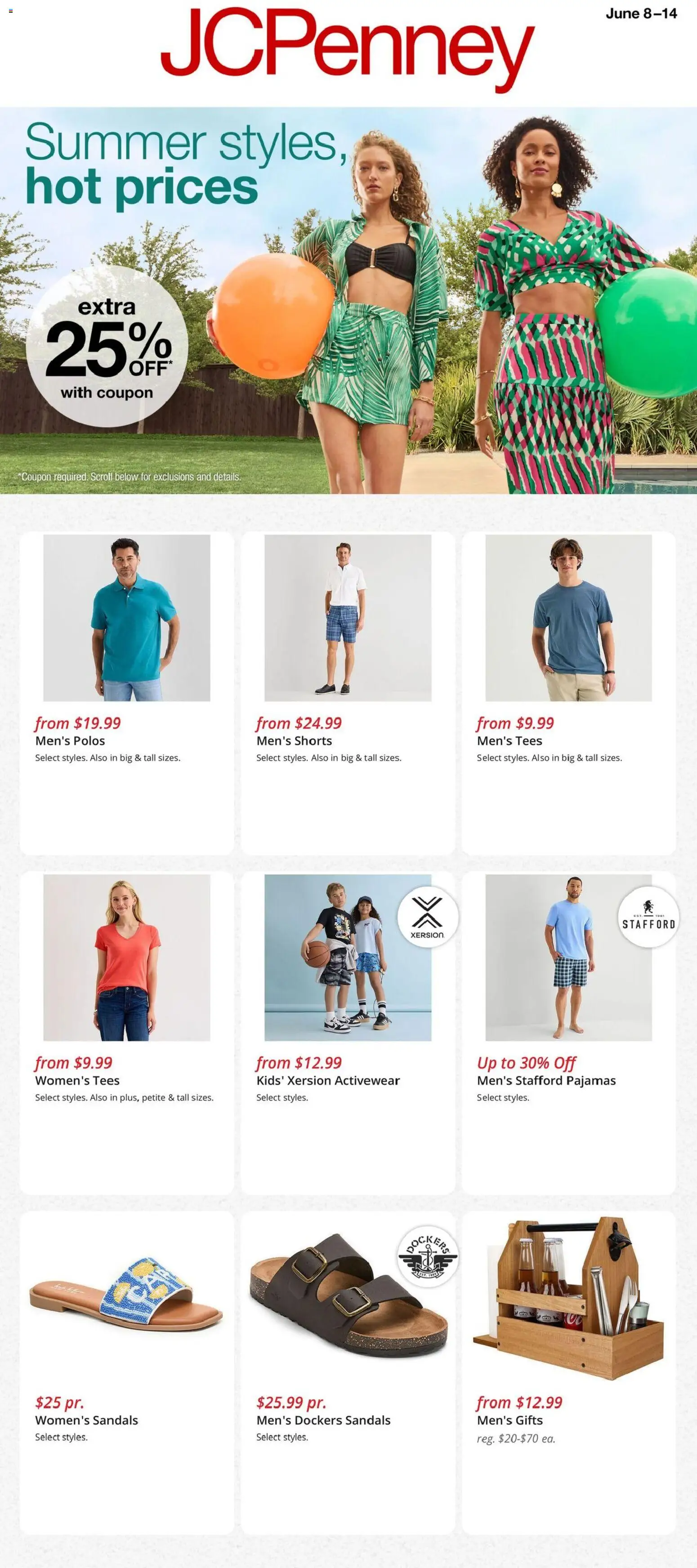 Ad Preview of JCPenney JCPenney Weekly Ad from 06/08/2026 - Sandals, Shorts, Pajamas
