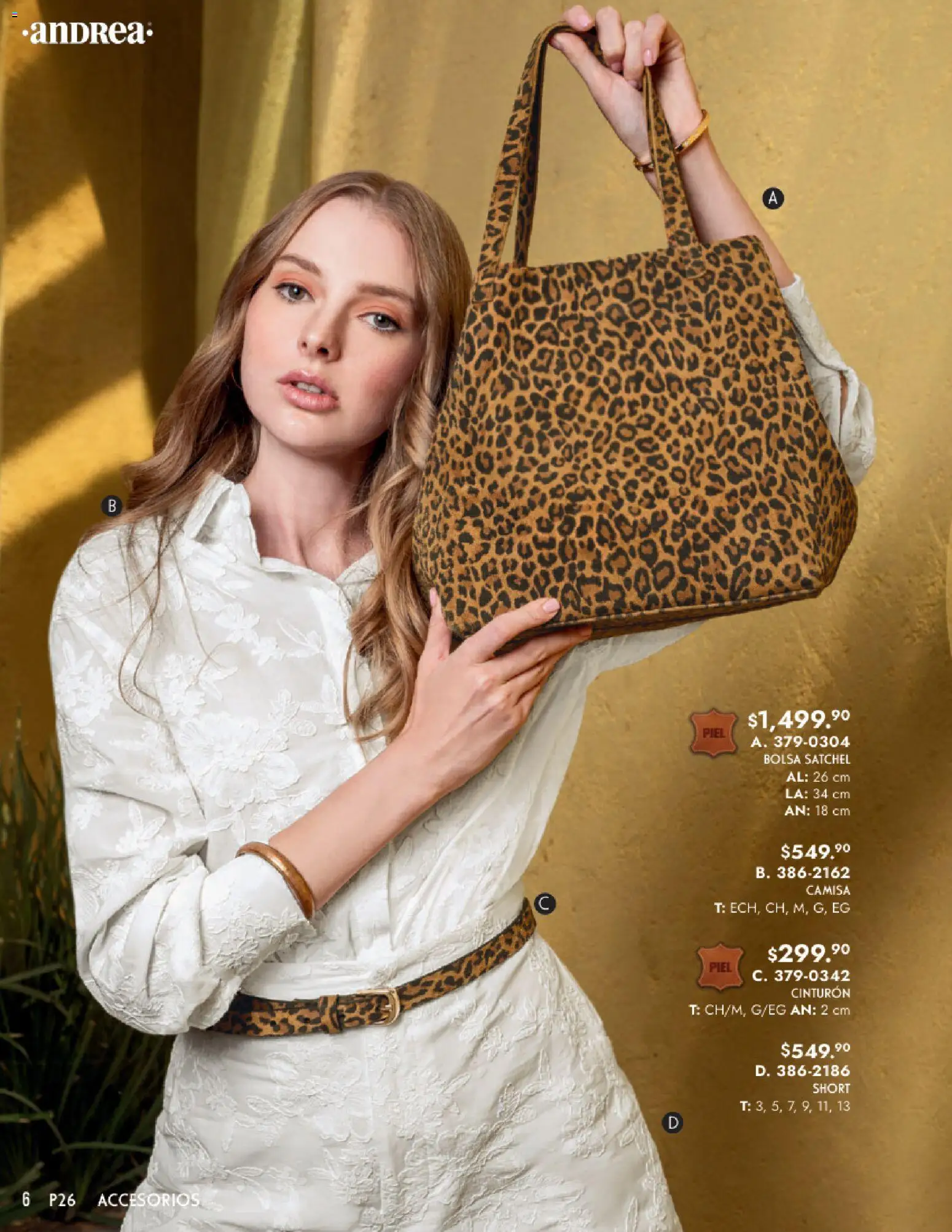 Vista previa las ofertas de la tienda Andrea - Catálogo Primavera desde el 25/01/2026 - Bolsa, Camisa, Short, Cinturón