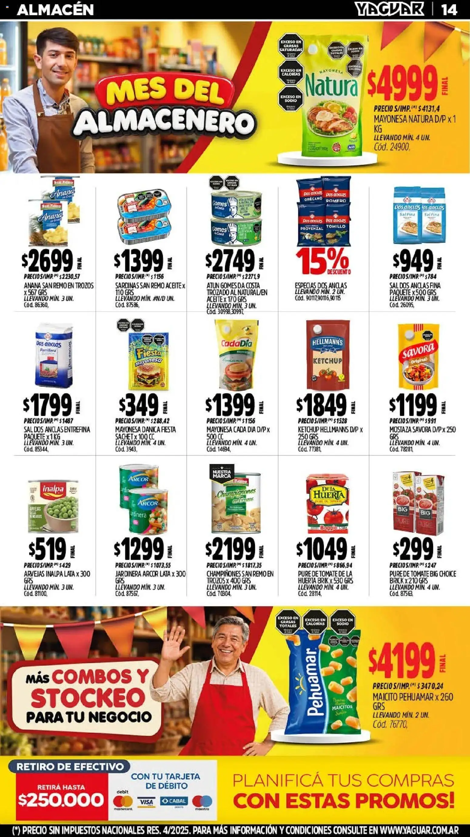 Vista previa del folleto de la tienda Yaguar válido desde el 28/09/2026 - Mostaza, Aceite, Ketchup, Sal, Provenzal, Sardinas, Pure de Tomate, Orégano