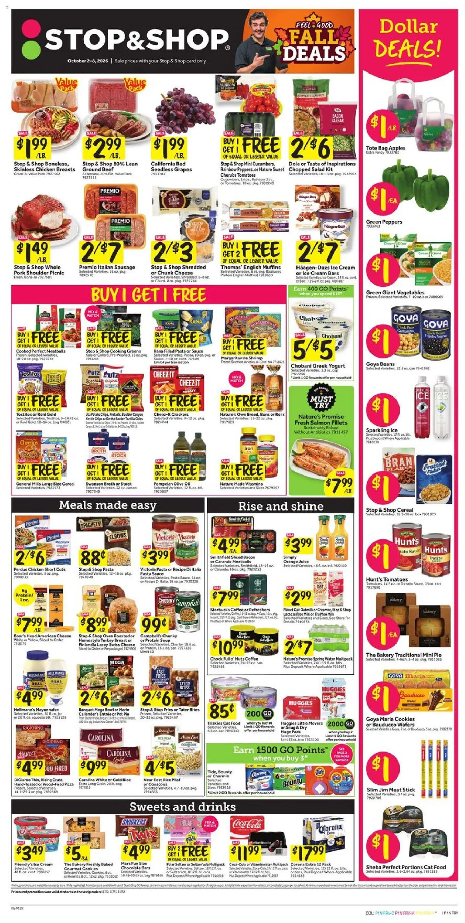 Ad Preview of Stop & Shop Stop & Shop Weekly Ad from 10/02/2026 - Salad, Tomato, Beef, Nuts, Muffins, Kettle, Pork shoulder, Corona Extra