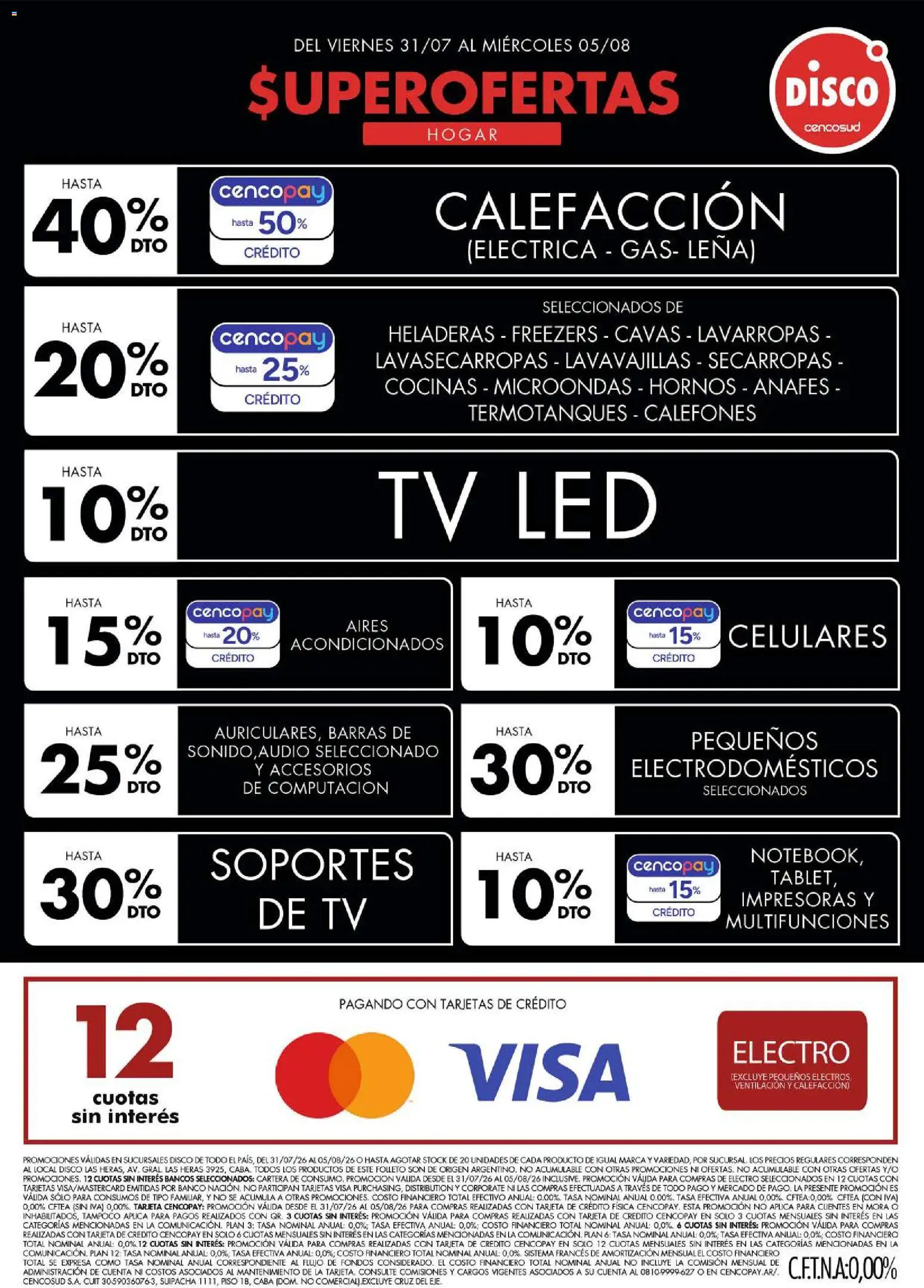 Vista previa del folleto de la tienda Disco válido desde el 30/07/2026 - Disco, Lavarropas, Microondas, Cartera, Lavavajillas, Secarropas, Leña