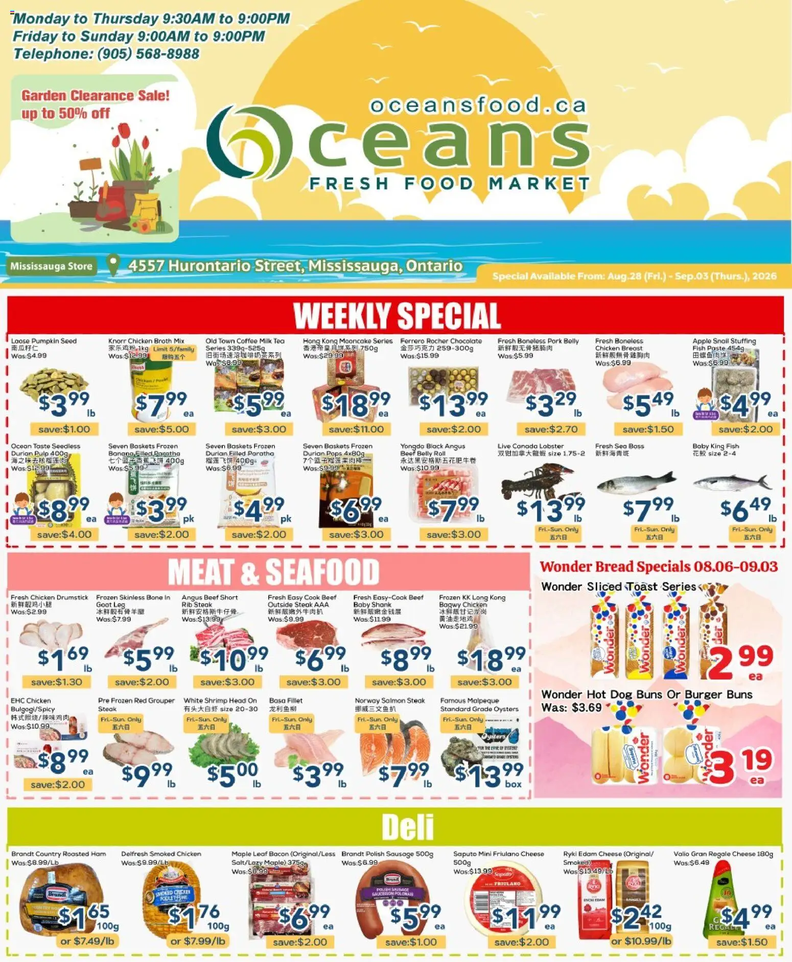 Preview of leaflet Oceans weekly flyer - Mississauga from shop Oceans is valid from Aug 28, 2026