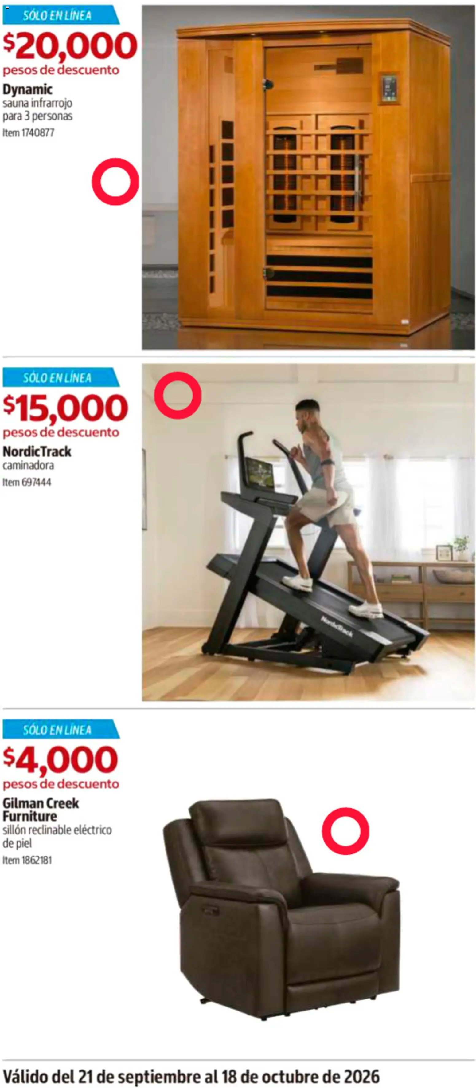 Vista previa las ofertas de la tienda Costco - Costco catálogo desde el 21/09/2026 - Sillón, Caminadora, Sillón reclinable