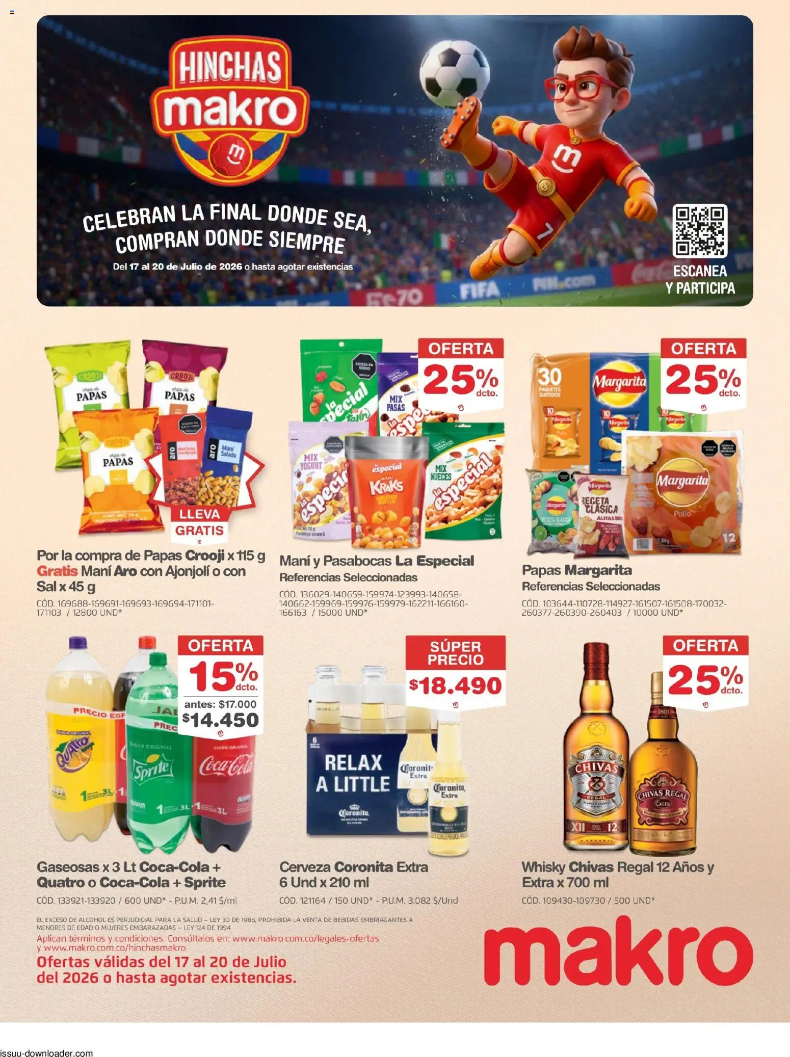  Vista previa del prospecto Makro catálogo del almacen Makro válida del 17/07/2026 al - Papas, Pollo, Whisky, Cerveza, Yogurt, Sal, Mani, Nueces