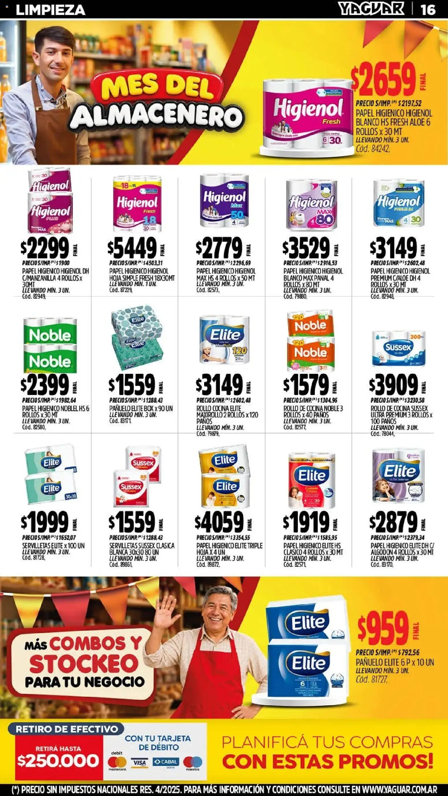 Vista previa del folleto de la tienda Yaguar válido desde el 28/09/2026 - Cocina, Huevo, Papel higiénico, Algodón, Pañuelo, Servilletas