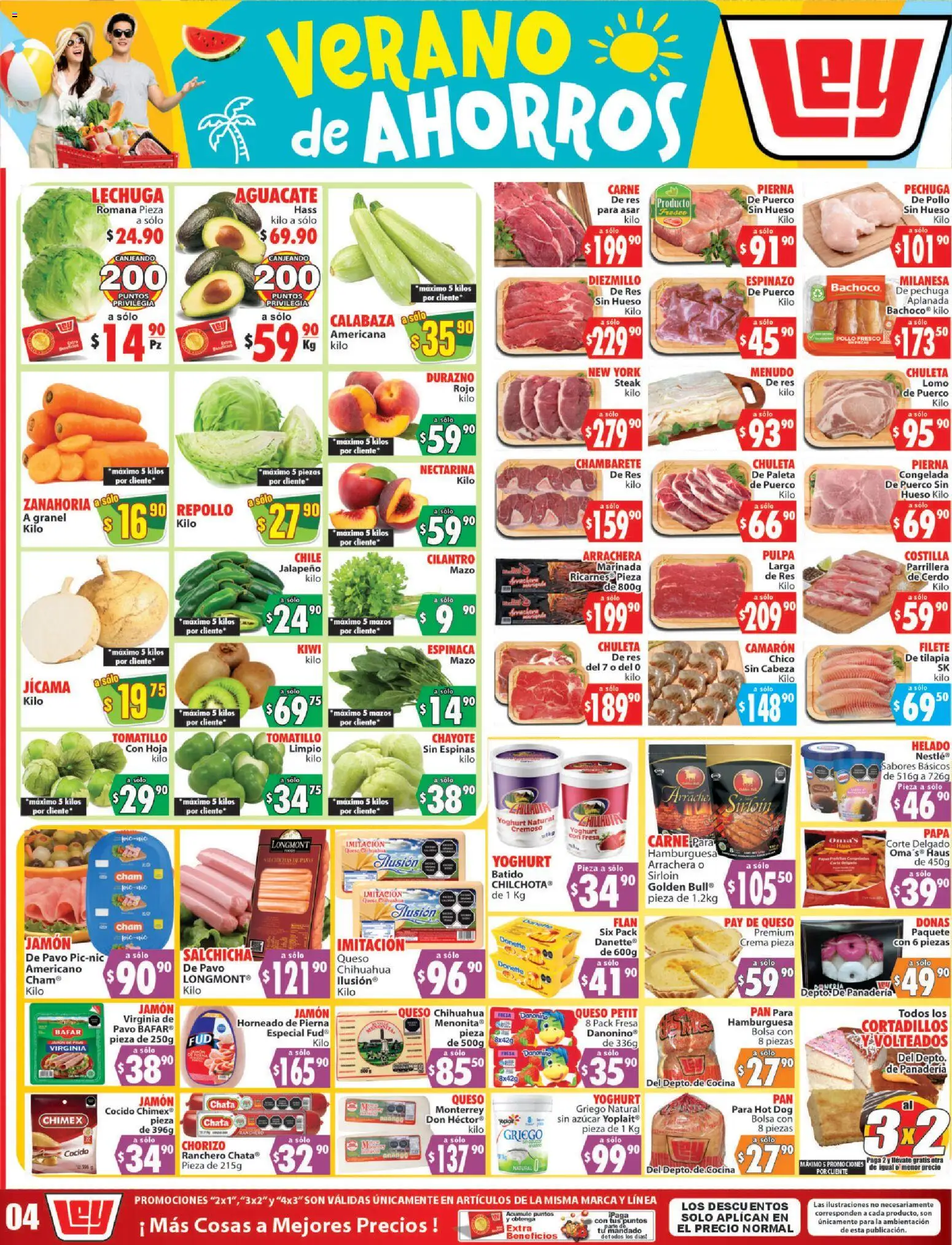Vista previa las ofertas de la tienda Casa Ley - Casa Ley folleto Autoservicio desde el 11/07/2026 - Fresa, Aguacate, Kiwi, Calabaza, Espinaca, Durazno, Milanesa, Chuleta