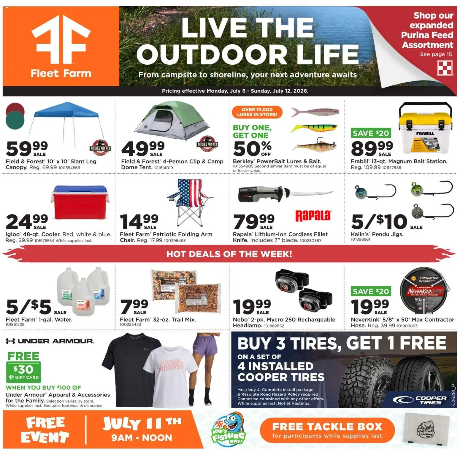 Ad Preview of Mills Fleet Farm Mills Fleet Farm Weekly Ad from 07/06/2026 - Box, Clip, Bait, Magnum