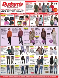 Ad Preview of Dunham's Sports Dunham's Sports Weekly Ad from 08/22/2026