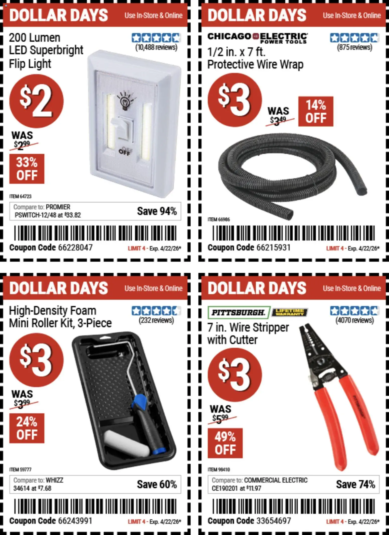 Ad Preview of Harbor Freight Harbor Freight Dollar Days from 04/09/2026