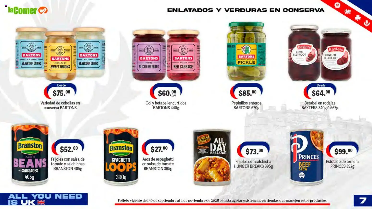 Vista previa las ofertas de la tienda La Comer - La Comer folleto desde el 30/09/2026 - Verduras, Tomate, Frijoles, Betabel, Col, Salchicha, Salsa de tomate, Salchichas