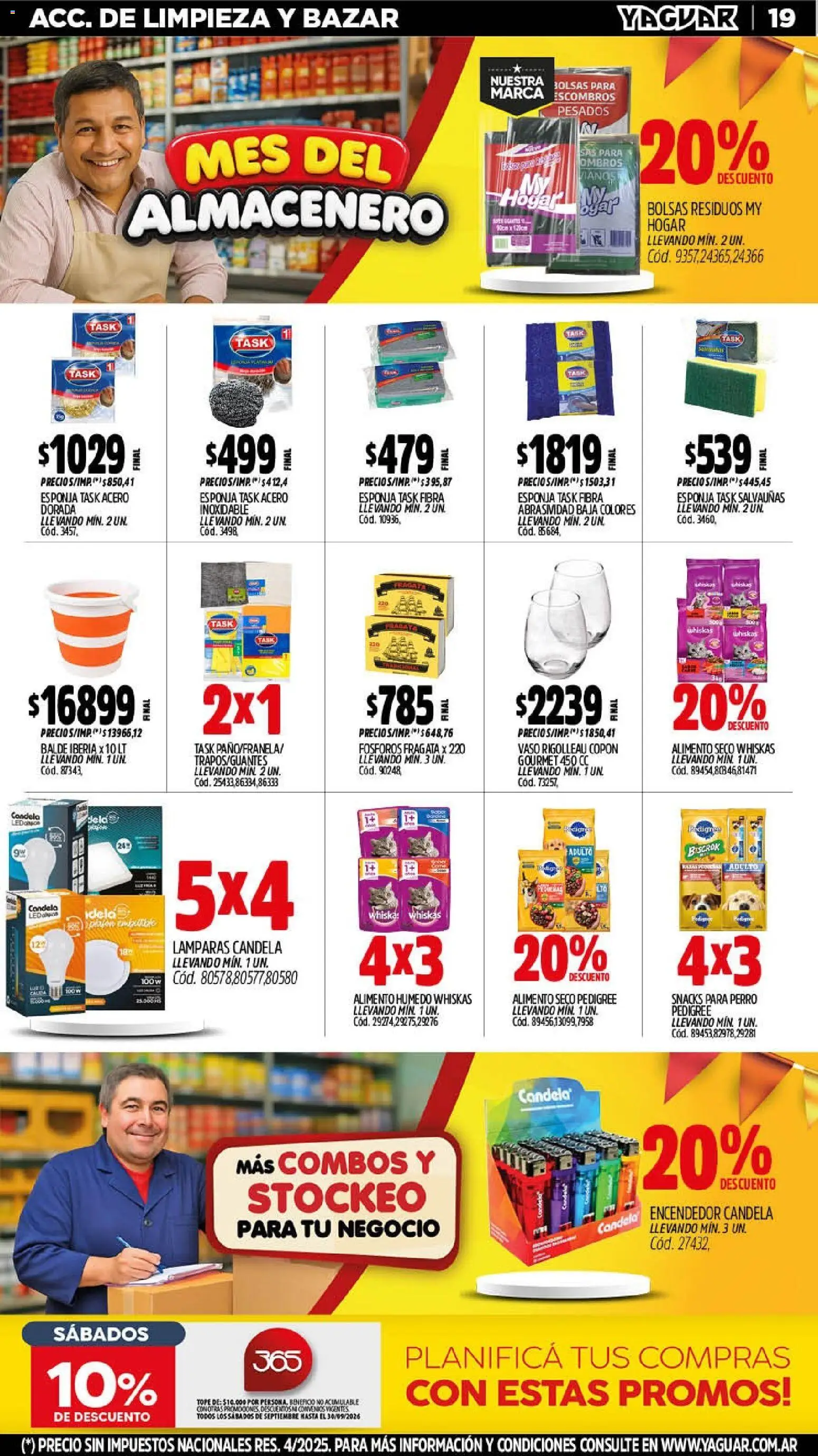 Vista previa del folleto de la tienda Yaguar válido desde el 07/09/2026 - Lámparas, Snacks, Encendedor, Fósforos, Esponja