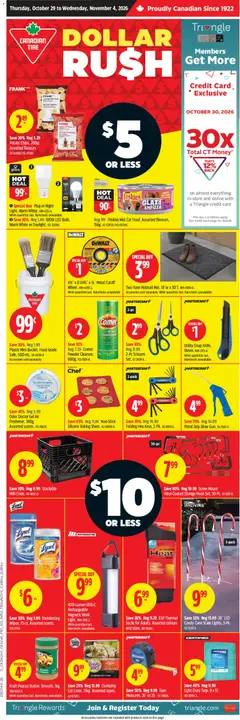Un aperçu du dépliant Canadian Tire flyer - Dollar Rush du magasin Canadian Tire est valide à partir 29 oct. 2026