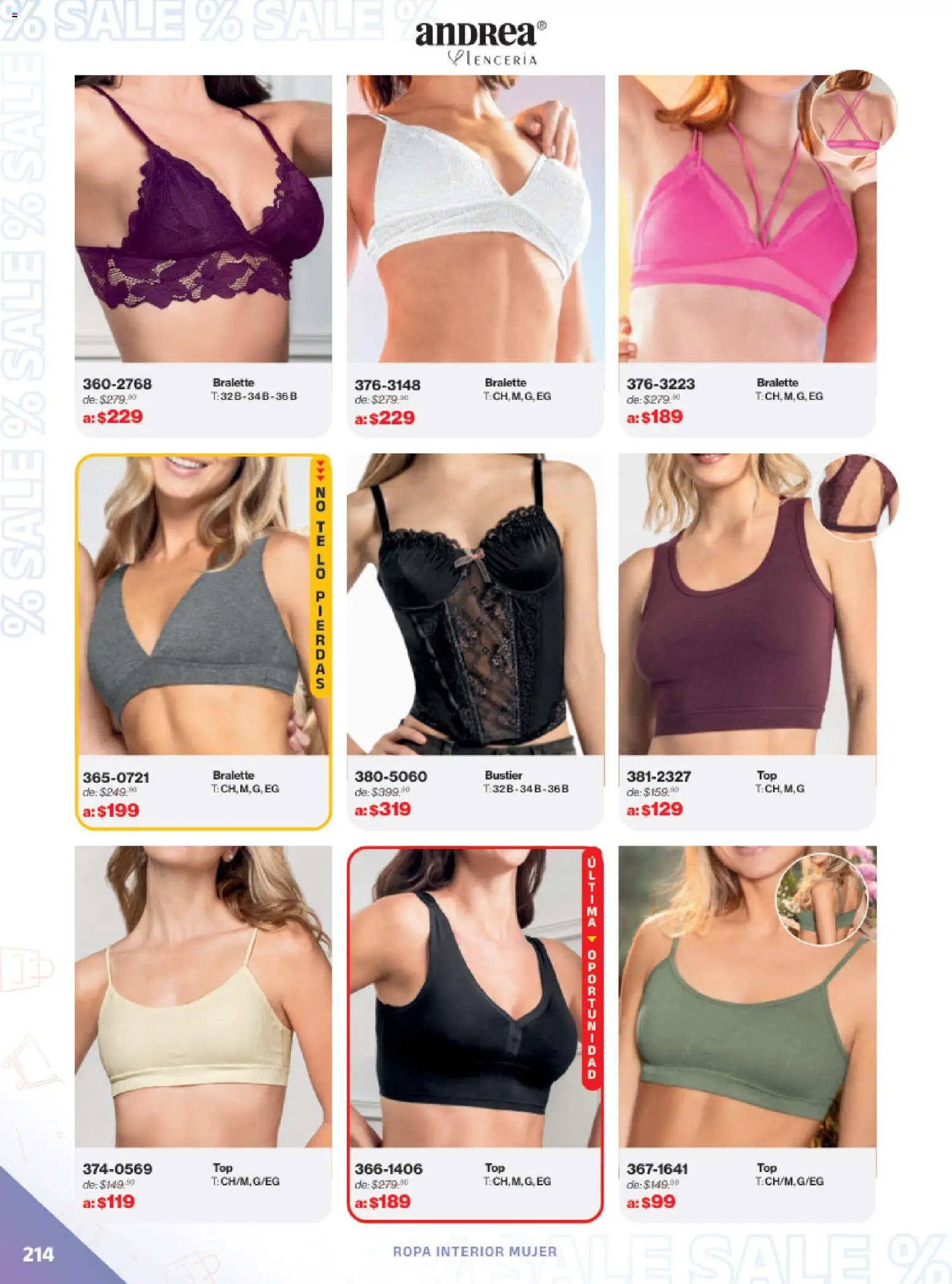 Vista previa las ofertas de la tienda Andrea - Catálogo Outlet desde el 21/12/2025 - Ropa, Ropa interior