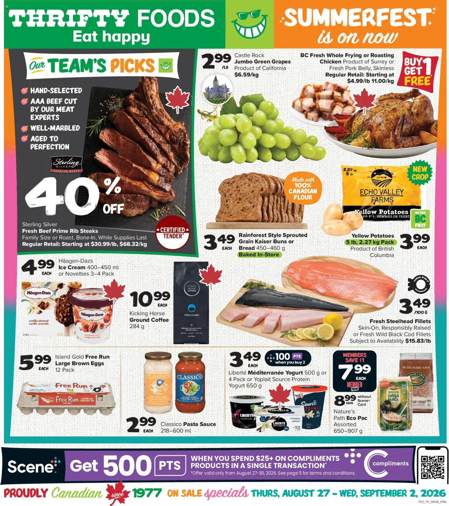 Preview of leaflet Thrifty Foods weekly flyer / circulaire from shop Thrifty Foods is valid from Aug 27, 2026