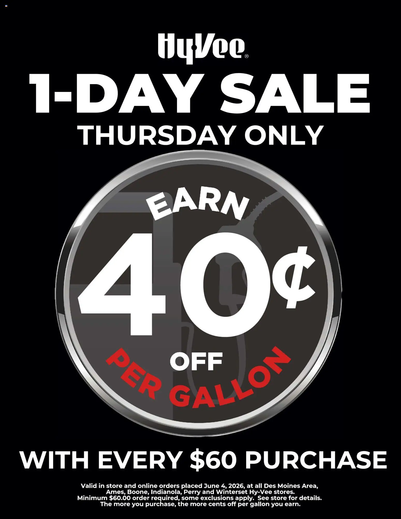 Ad Preview of HyVee HyVee 1-Day Fuel Saver Sale from 06/04/2026