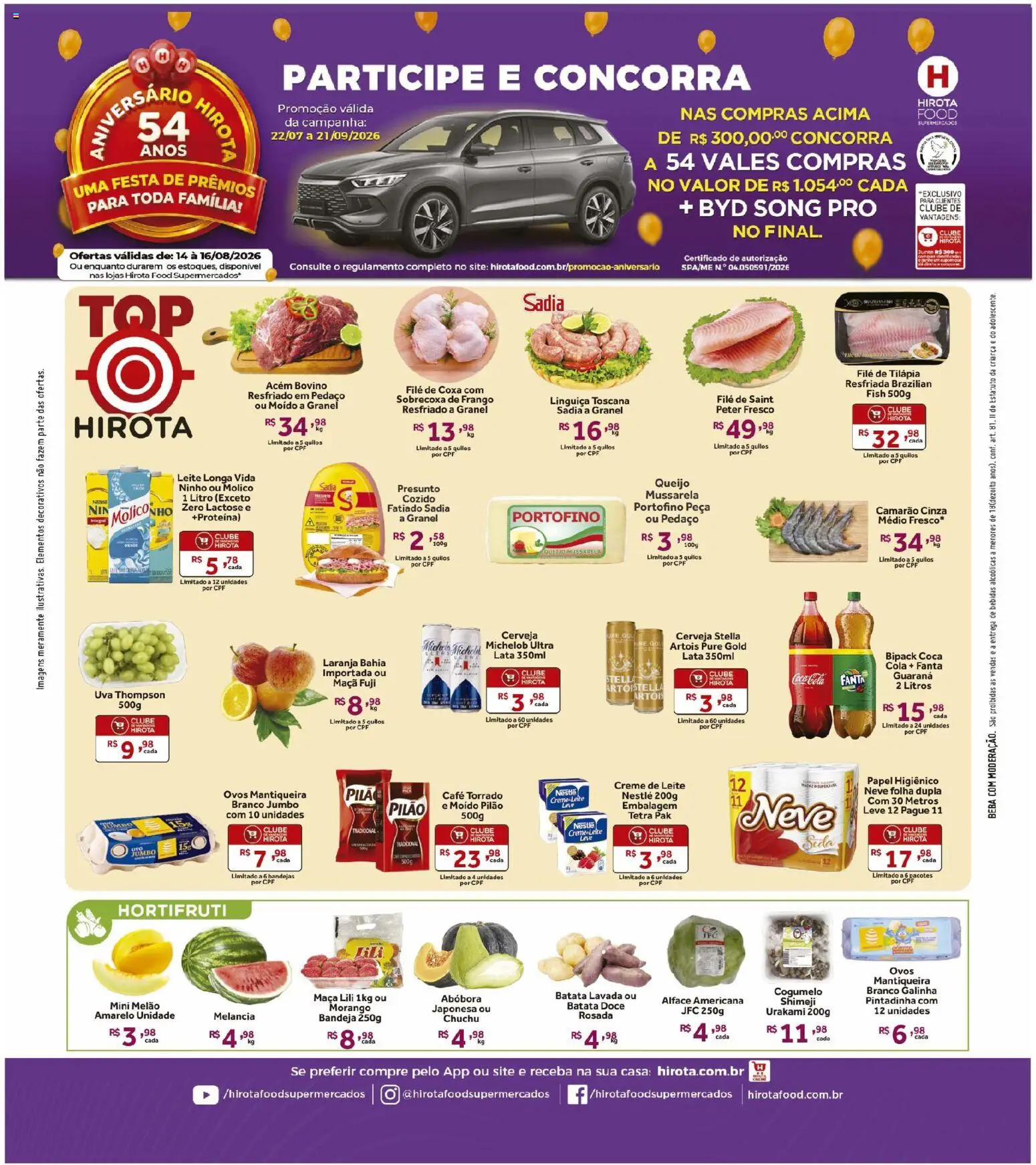 Pré-Visualização do folheto "Hirota Food ofertas de Final de Semana" da loja Hirota Food válido a partir de 14/08/2026