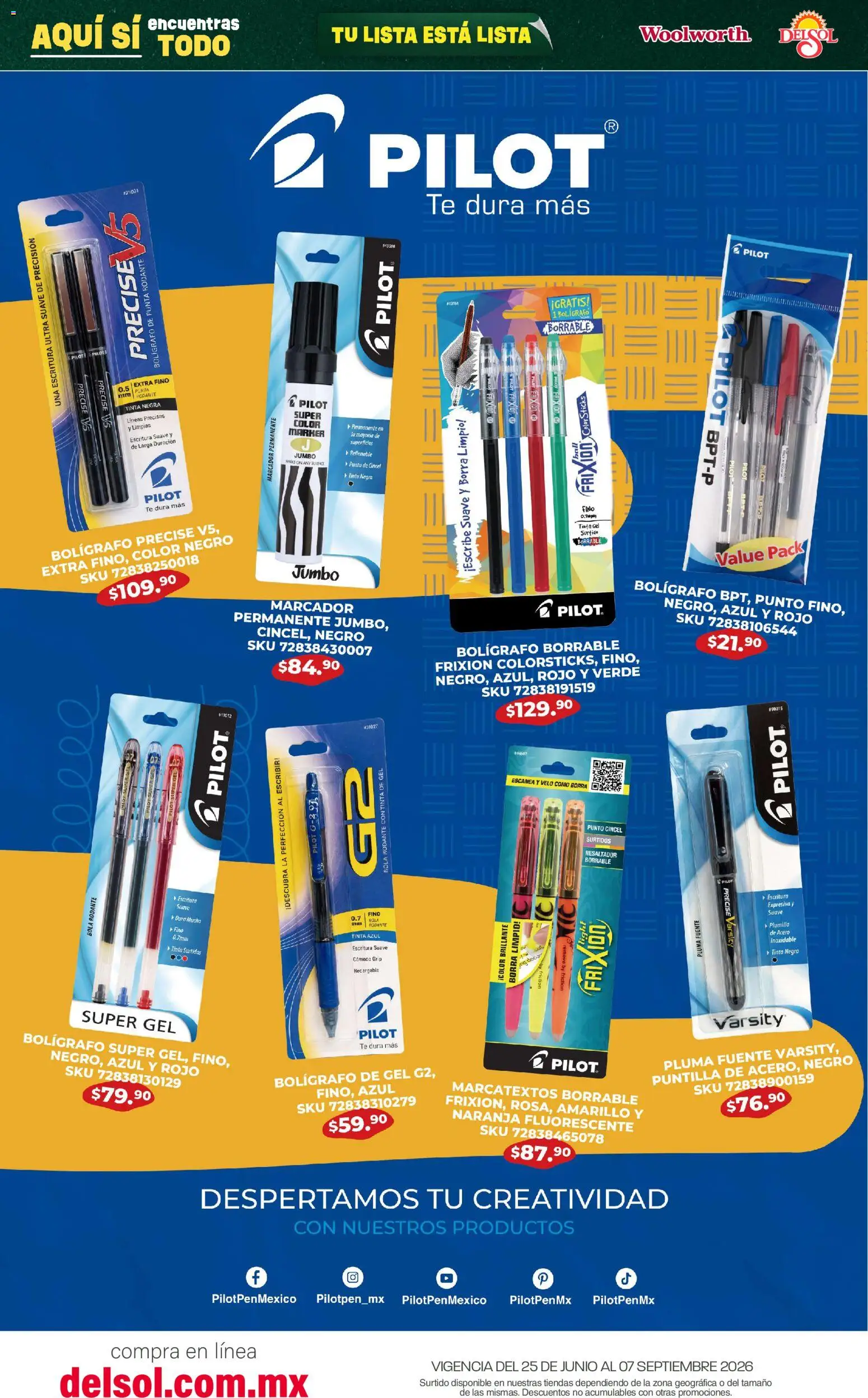 Vista previa las ofertas de la tienda Del Sol y Woolworth - Del Sol y Woolworth catálogo Back To School desde el 25/06/2026 