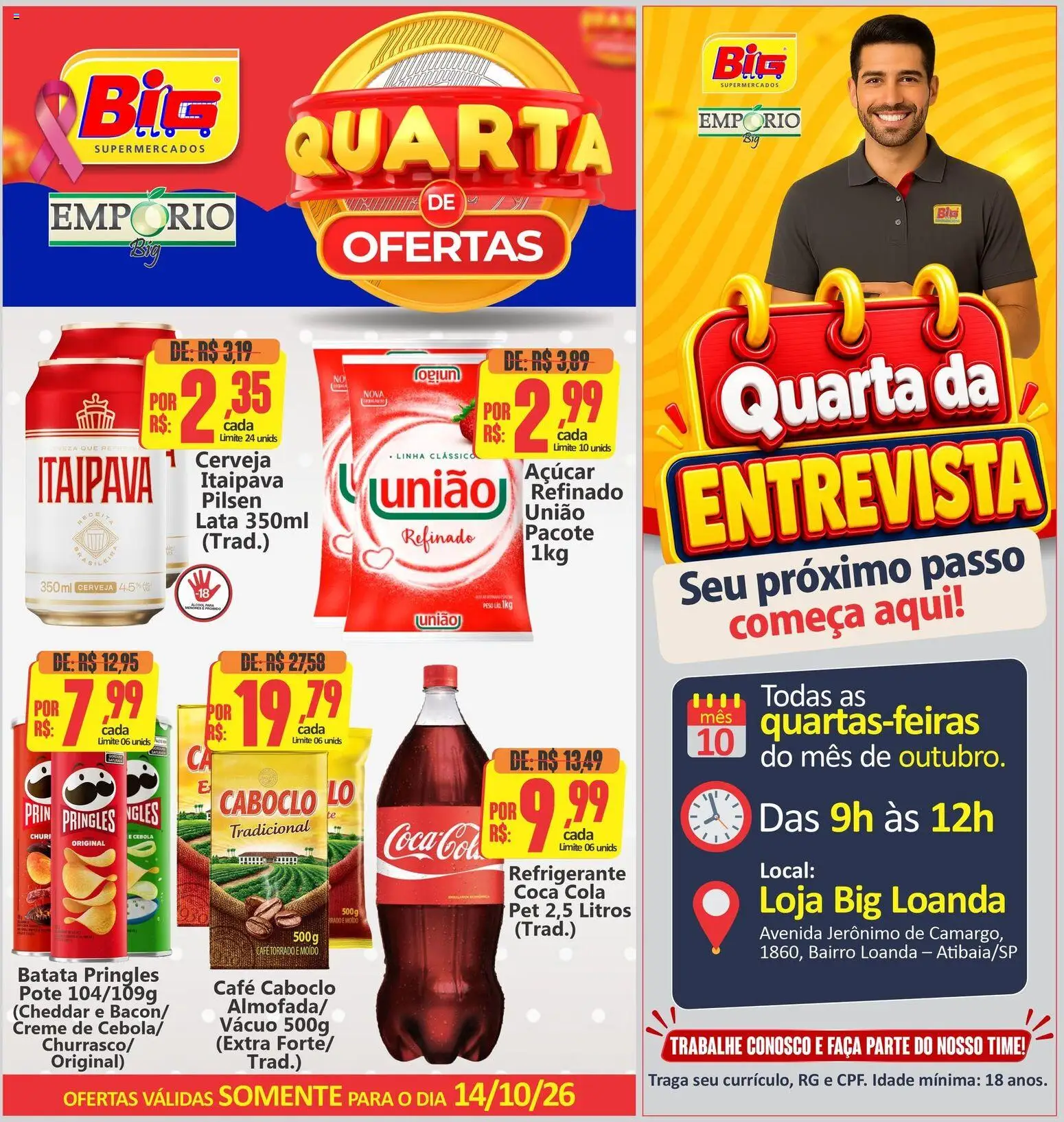 Pré-Visualização do folheto "Big Supermercados ofertas do Dia" da loja Big Supermercados válido a partir de 14/10/2026