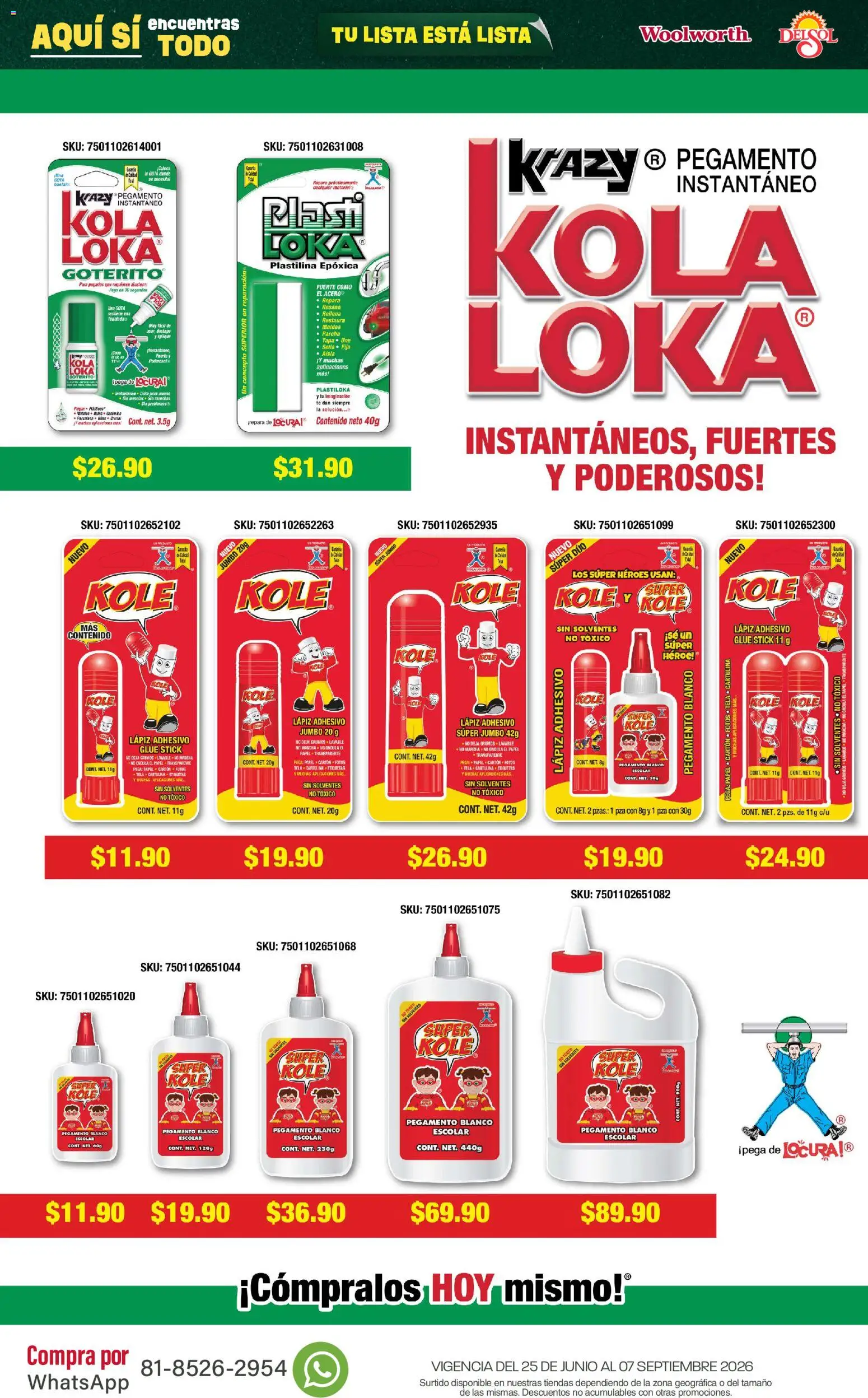 Vista previa las ofertas de la tienda Del Sol y Woolworth - Del Sol y Woolworth catálogo Back To School desde el 25/06/2026 