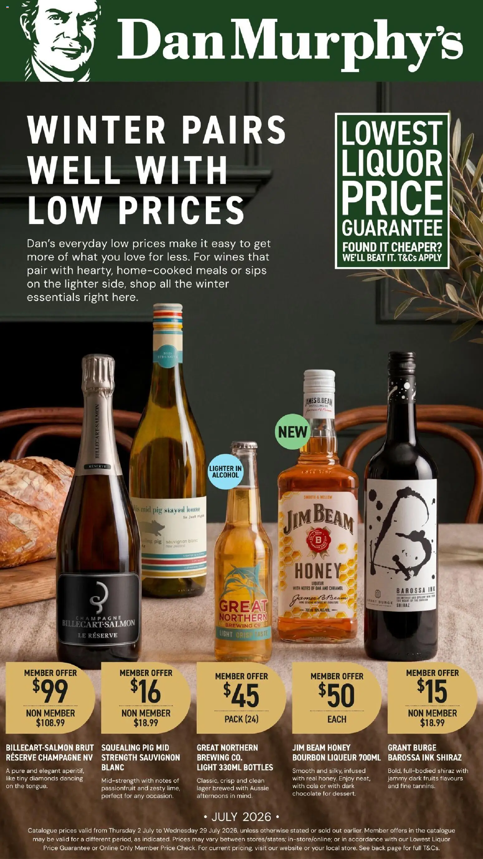 Preview of catalogue Dan Murphy's catalogue Perth from shop Dan Murphy's valid 02/07/2026 - Champagne, Jim Beam, Light, Alcohol, Chocolate, Bourbon, Passionfruit, Fruits