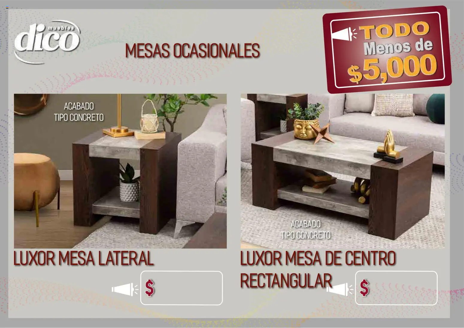 Vista previa las ofertas de la tienda Muebles Dico - Muebles Dico catálogo Todo menos de 5000 Pacifico desde el 09/04/2026 