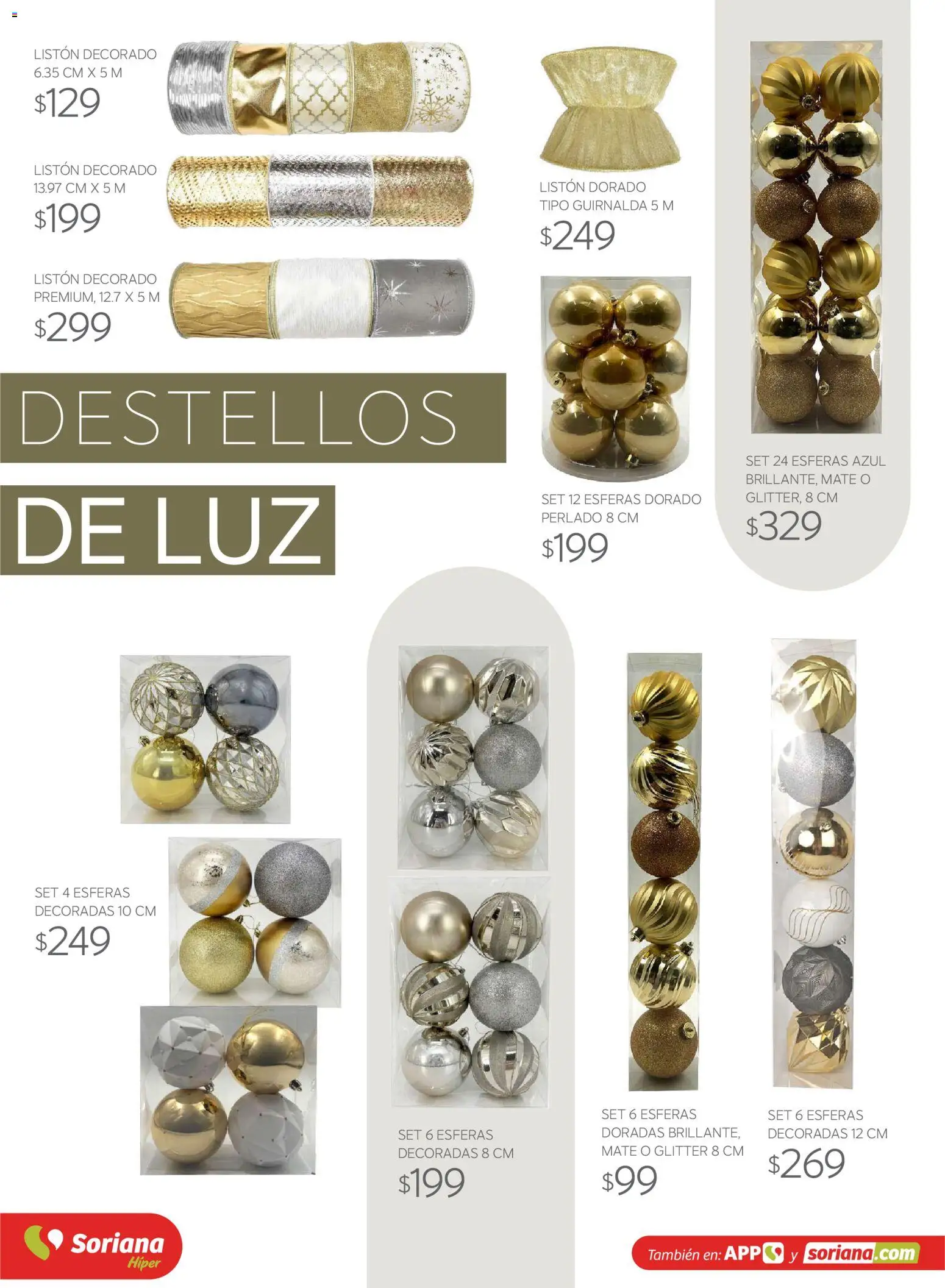 Vista previa las ofertas de la tienda Soriana - Soriana Híper - Decoracion Navideña desde el 30/09/2026 - Mate, Glitter