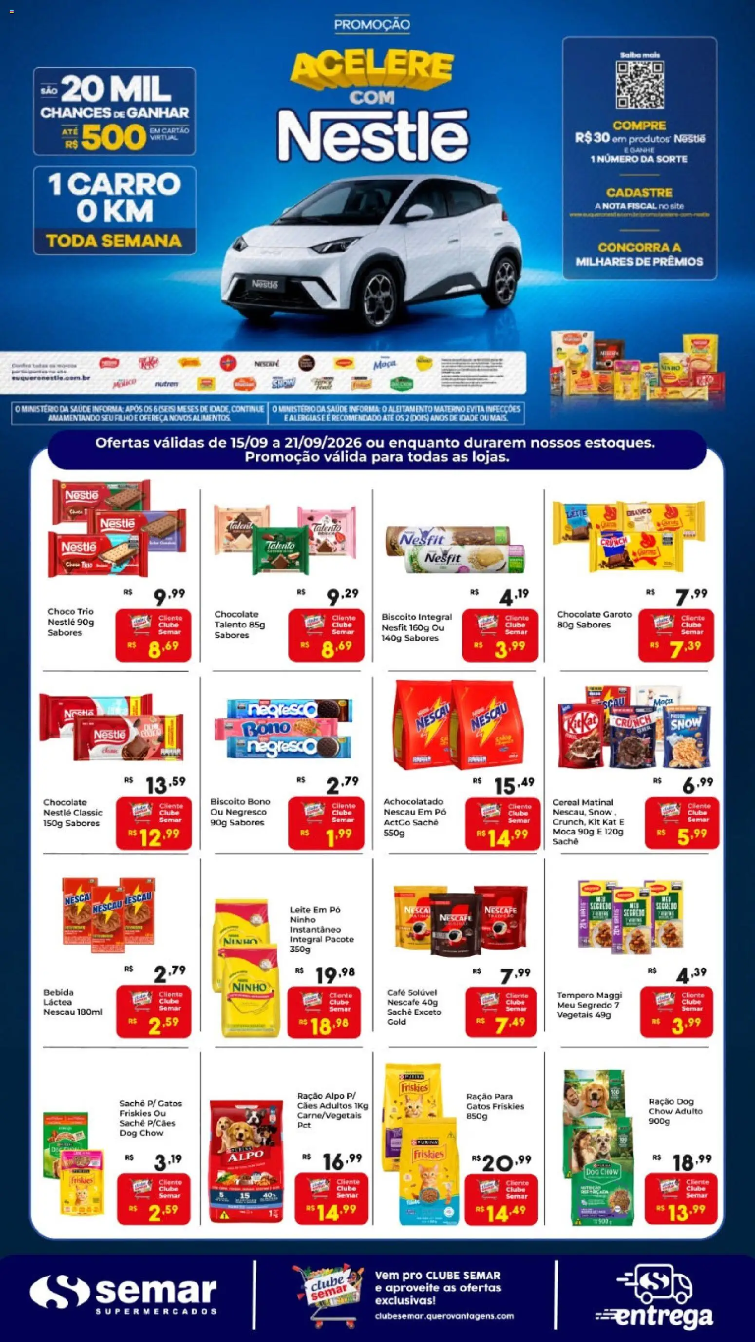 Pré-Visualização do folheto "Semar Supermercado ofertas Nestlé" da loja Semar Supermercado válido a partir de 15/09/2026