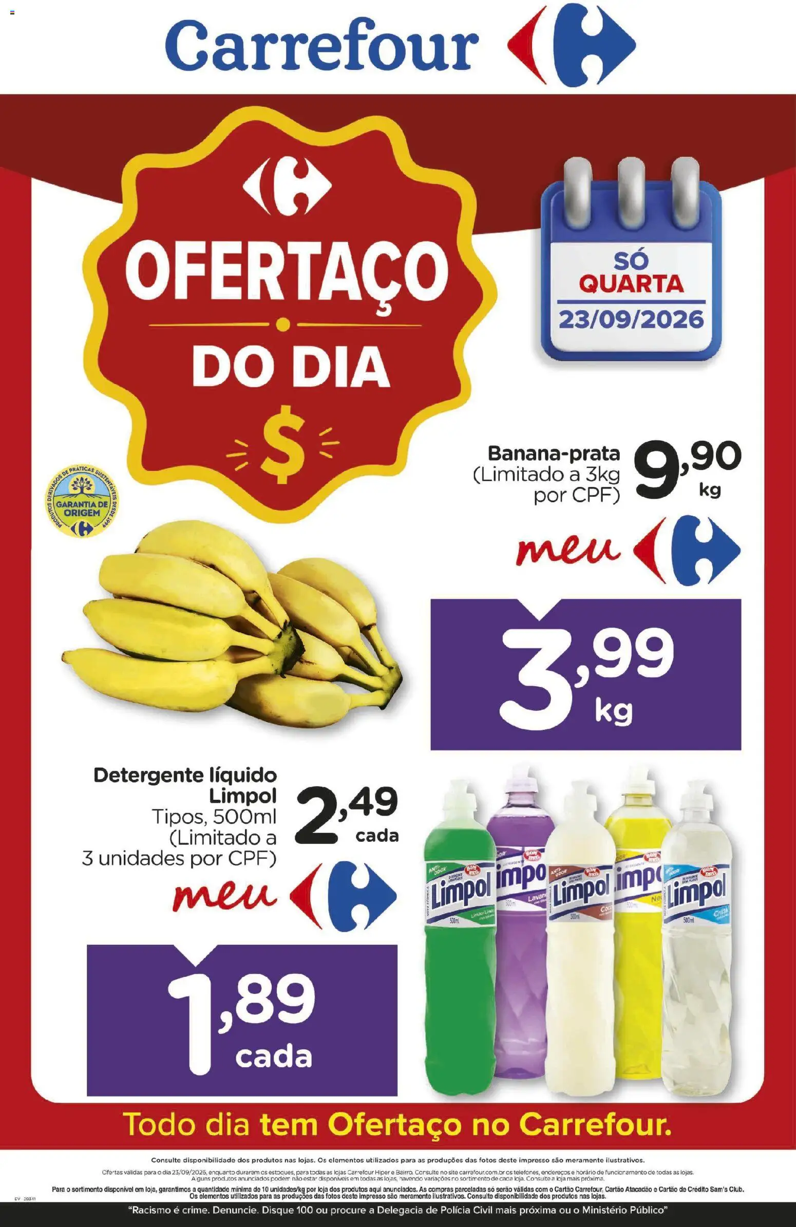 Pré-Visualização do folheto "Carrefour ofertas do Dia" da loja Carrefour válido a partir de 23/09/2026 - Detergente