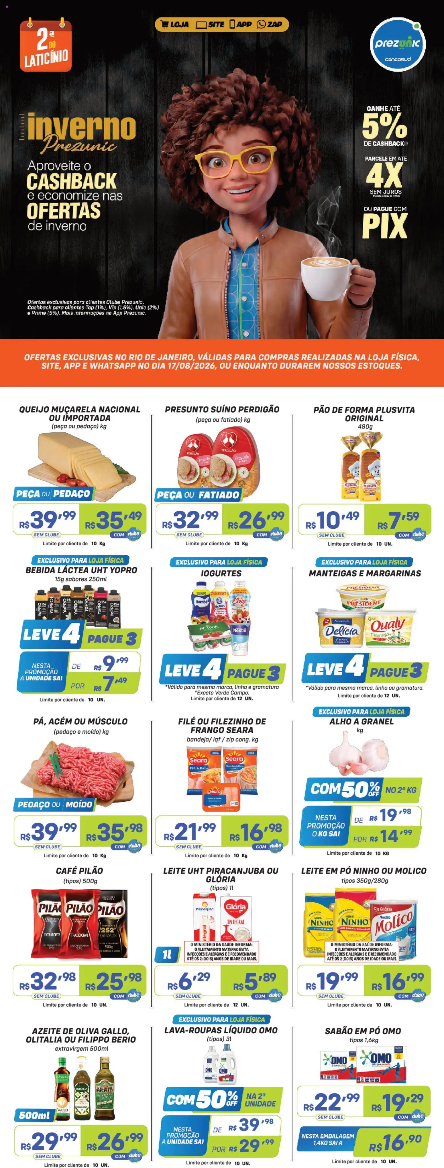 Pré-Visualização do folheto "Prezunic ofertas" da loja Prezunic válido a partir de 17/08/2026