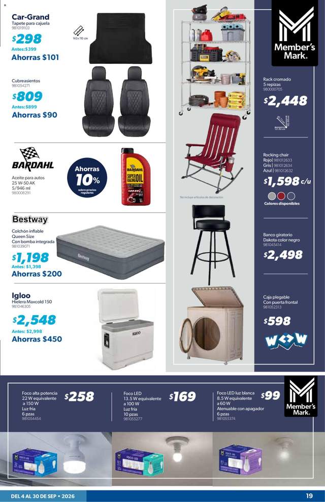Nuevo catálogo de Sam's Club a partir del 04/09