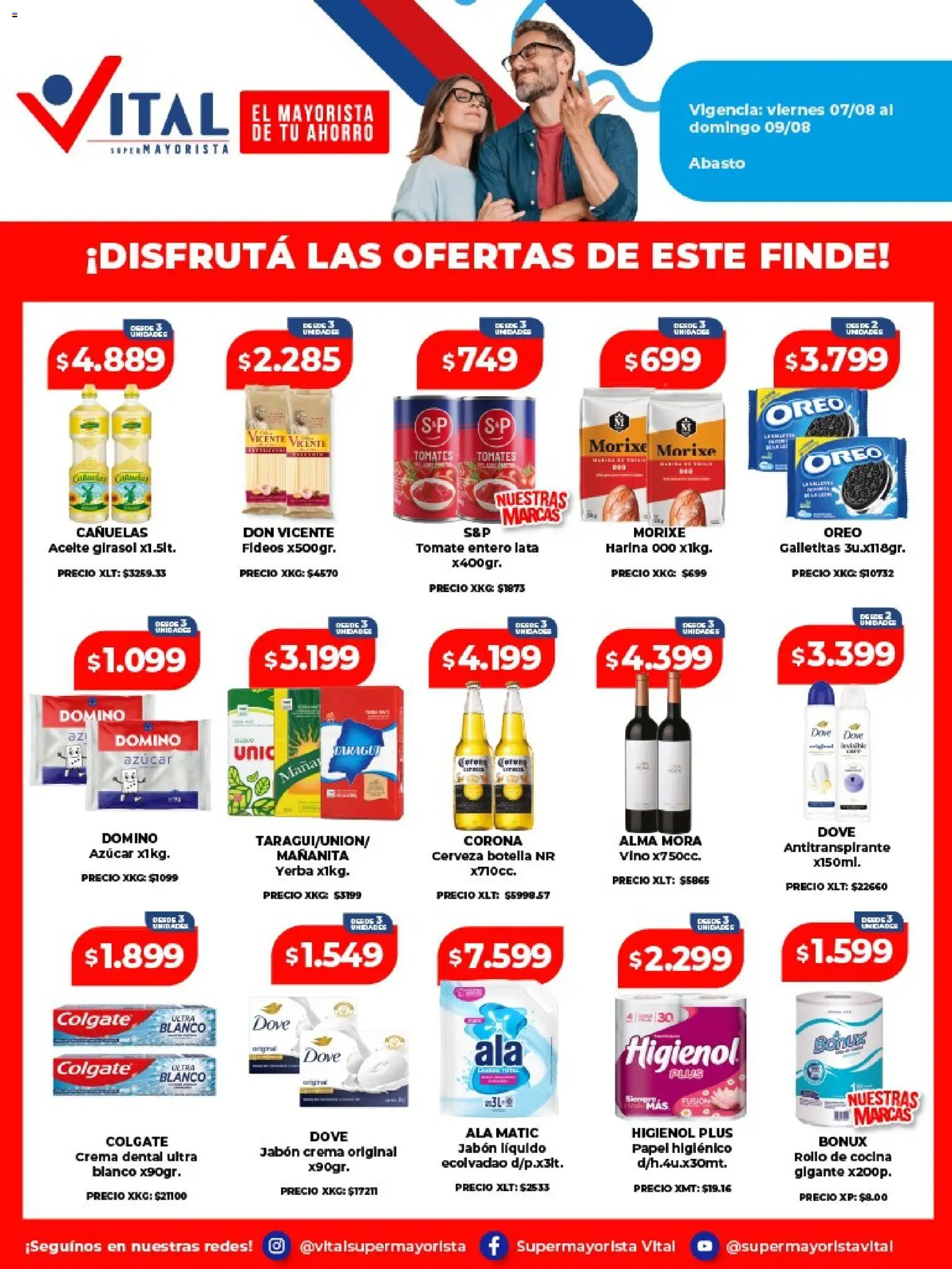 Vista previa del folleto de la tienda Vital válido desde el 07/08/2026 - Cocina, Yerba, Tomate, Azucar, Aceite, Crema, Papel higiénico, Antitranspirante