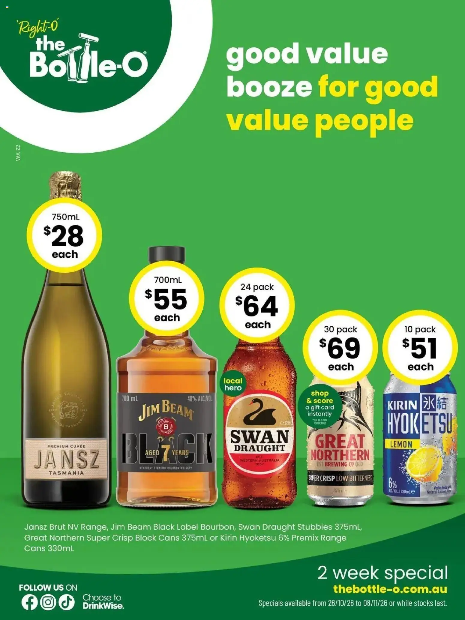 Preview of catalogue The Bottle-O catalogue Binningup from shop The Bottle-O valid 26/10/2026