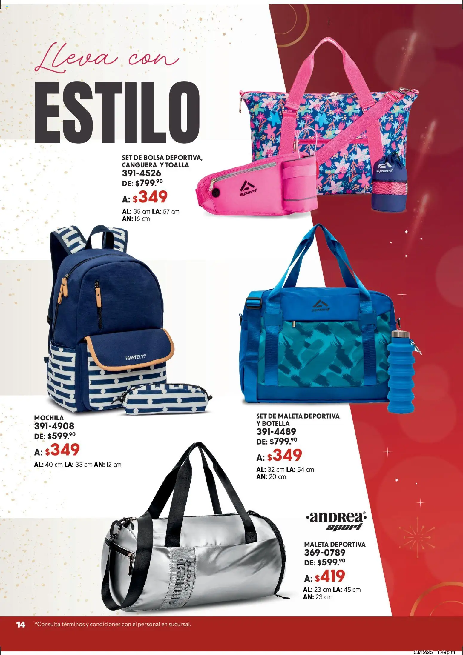 Vista previa las ofertas de la tienda Andrea - Catálogo Accesorízate esta Navidad desde el 07/12/2025 - Mochila, Bolsa, Maleta, Botella, Toalla