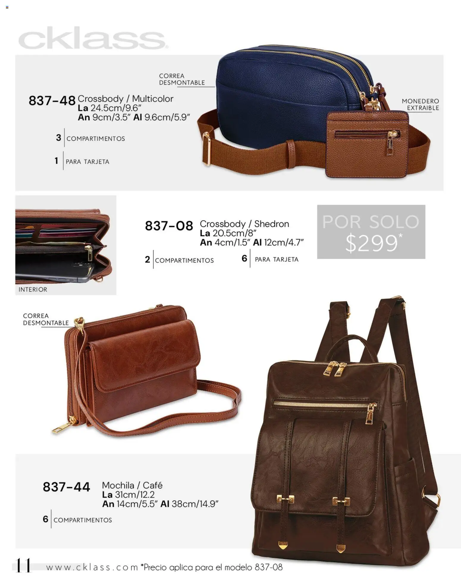 Vista previa las ofertas de la tienda Cklass - Catálogo Dama Calzado desde el 02/01/2026 - Café, Mochila, Monedero