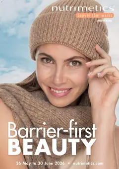 Preview of catalogue Nutrimetics Catalogue Barrier-first Beauty from shop Nutrimetics valid 26/05/2026