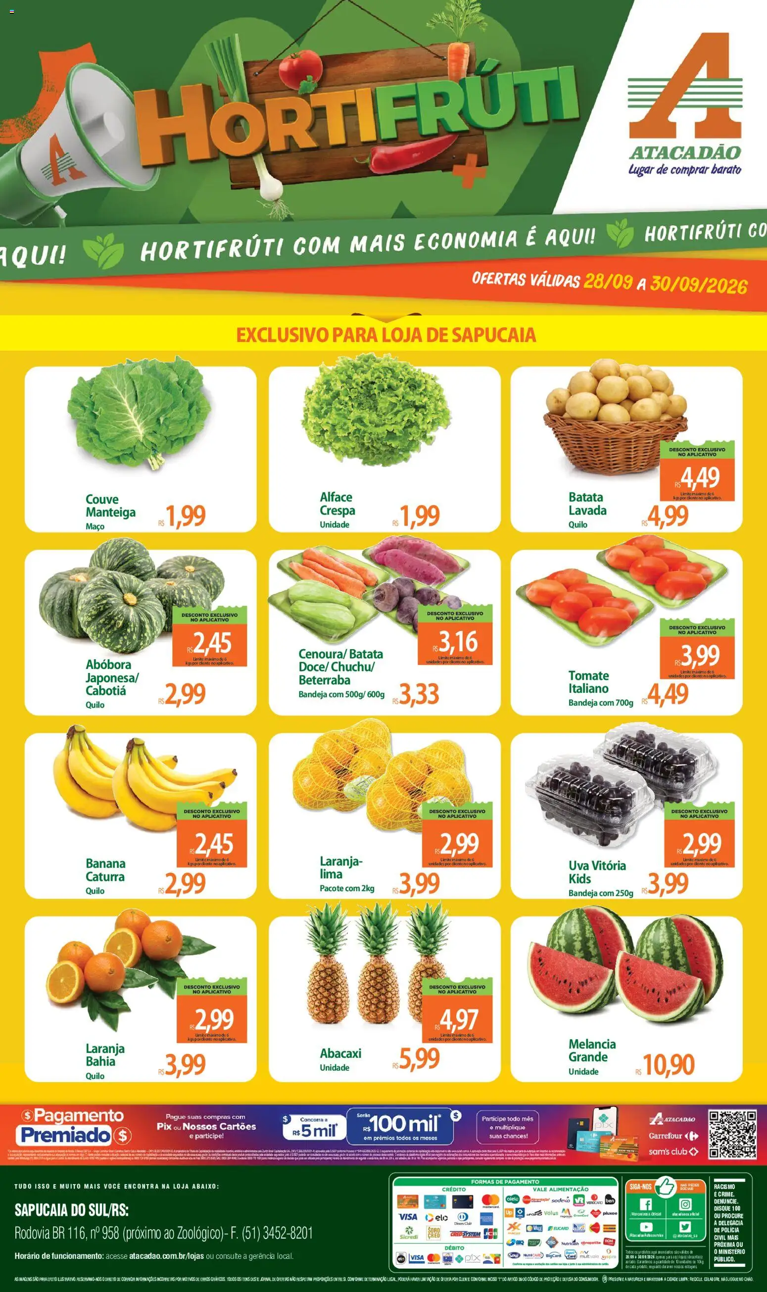 Pré-Visualização do folheto "Atacadão ofertas - RS" da loja Atacadão válido a partir de 28/09/2026