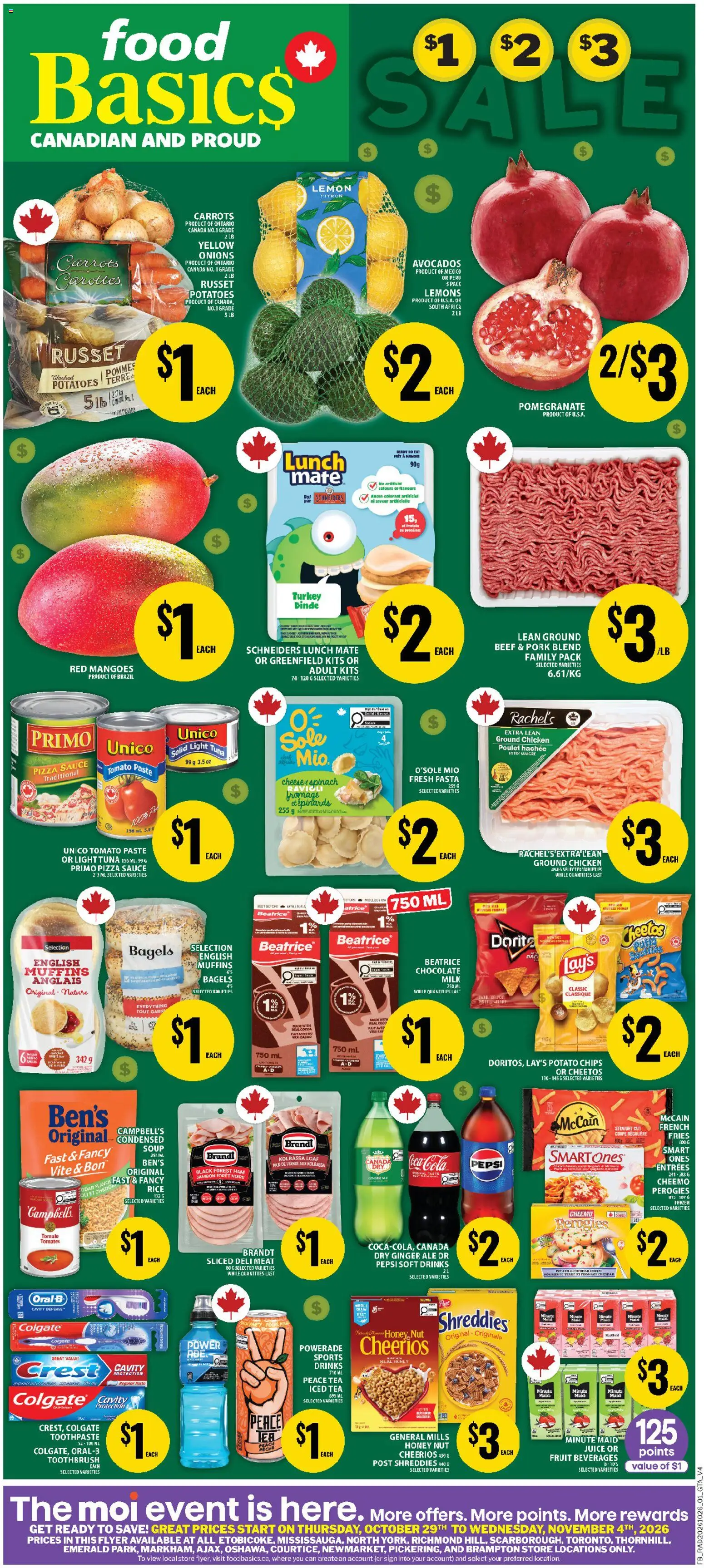 Preview of leaflet Food Basics weekly flyer / circulaire from shop Food Basics is valid from Oct 29, 2026