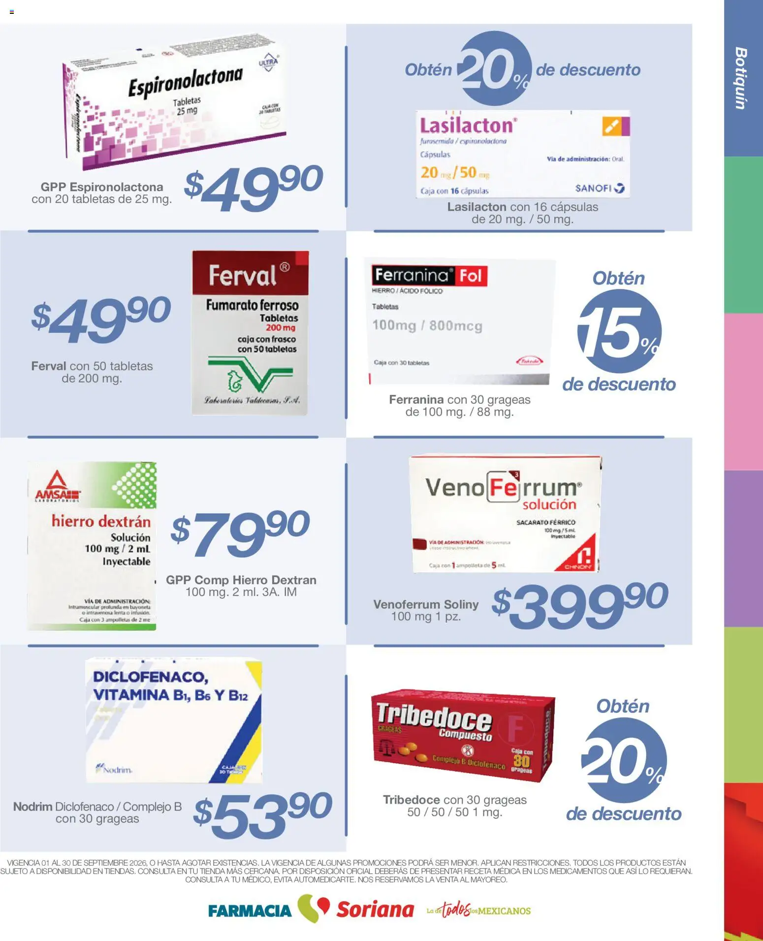 Vista previa las ofertas de la tienda Soriana - Soriana Folleto Farmacia Soriana Híper Nacional desde el 01/09/2026 