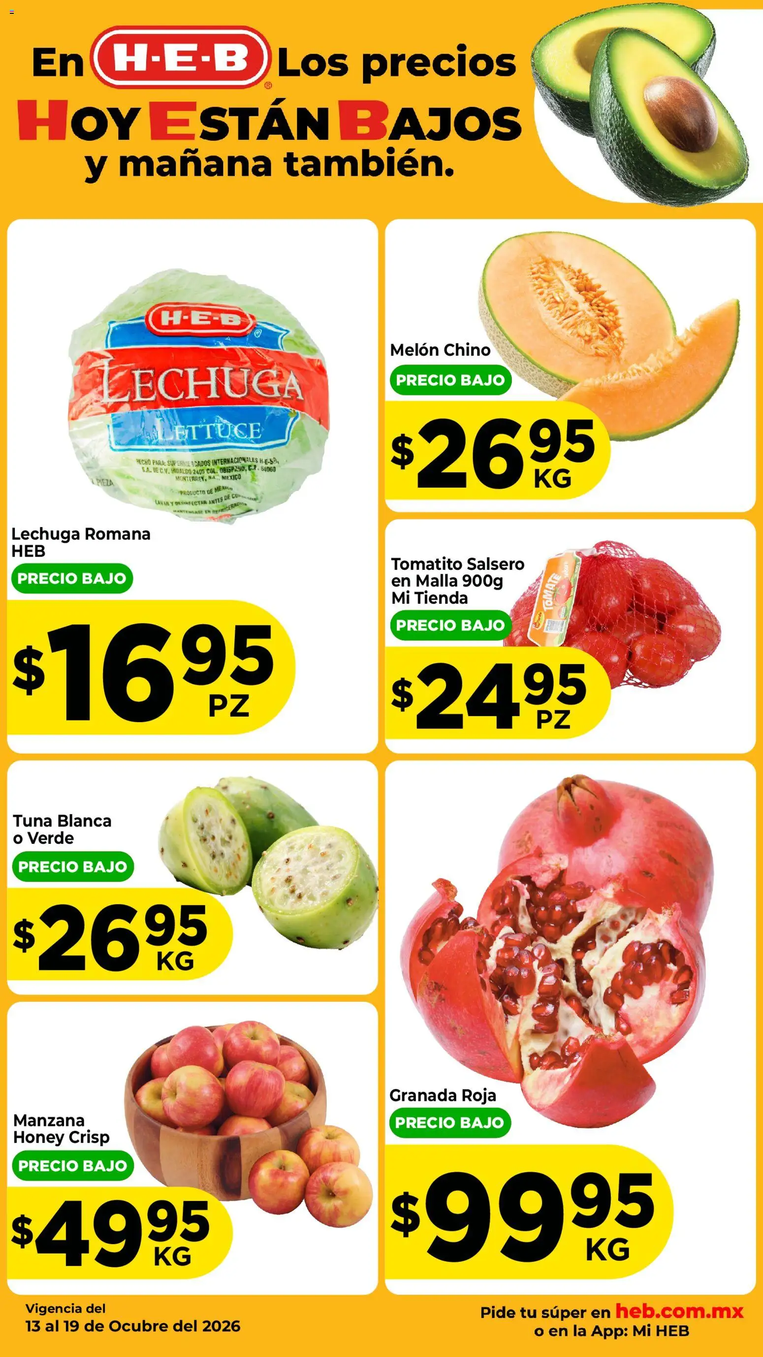 Vista previa las ofertas de la tienda H-E-B - H-E-B folleto Fruta y venduras desde el 13/10/2026 