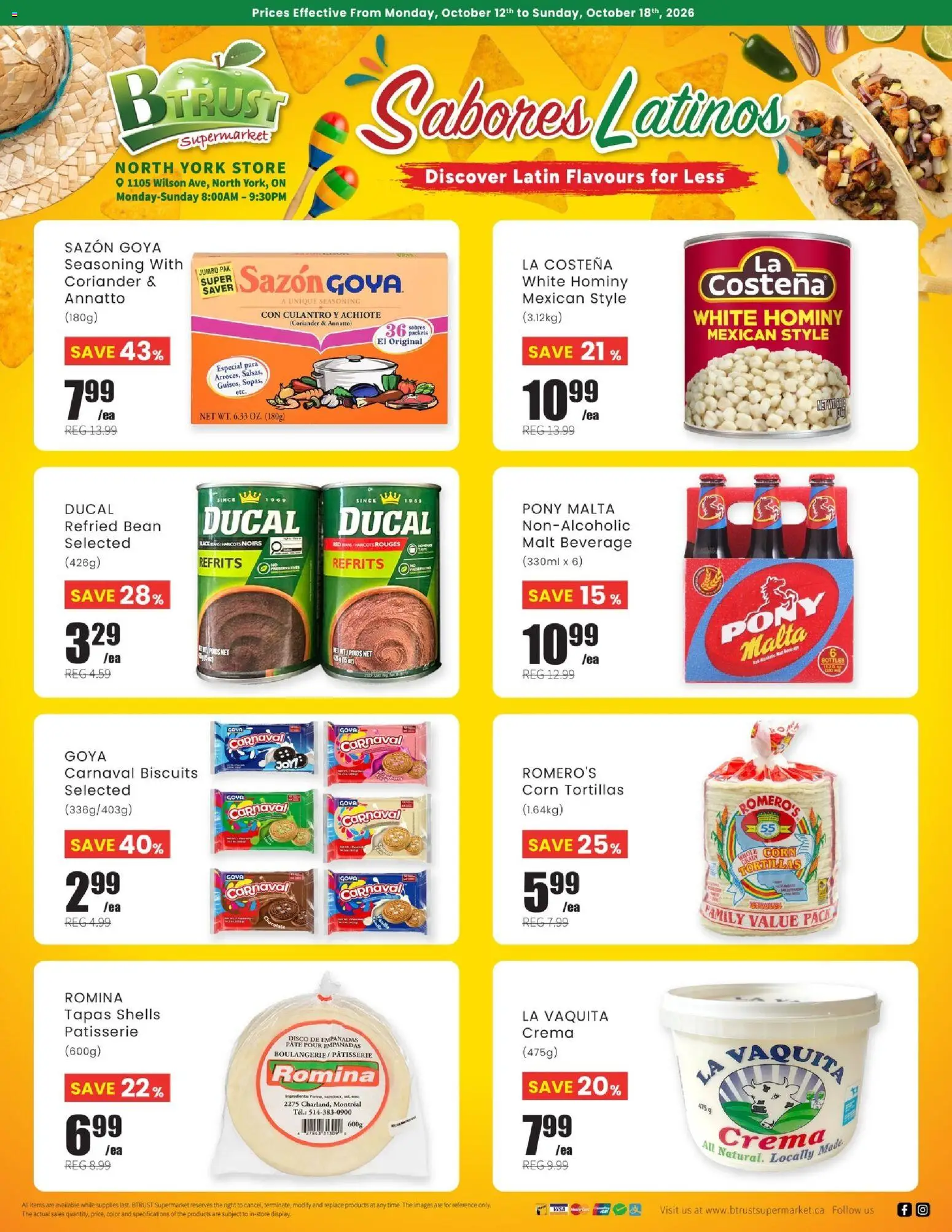 Preview of leaflet Btrust Supermarket flyer - North York Latin Specials from shop Btrust Supermarket is valid from Oct 12, 2026