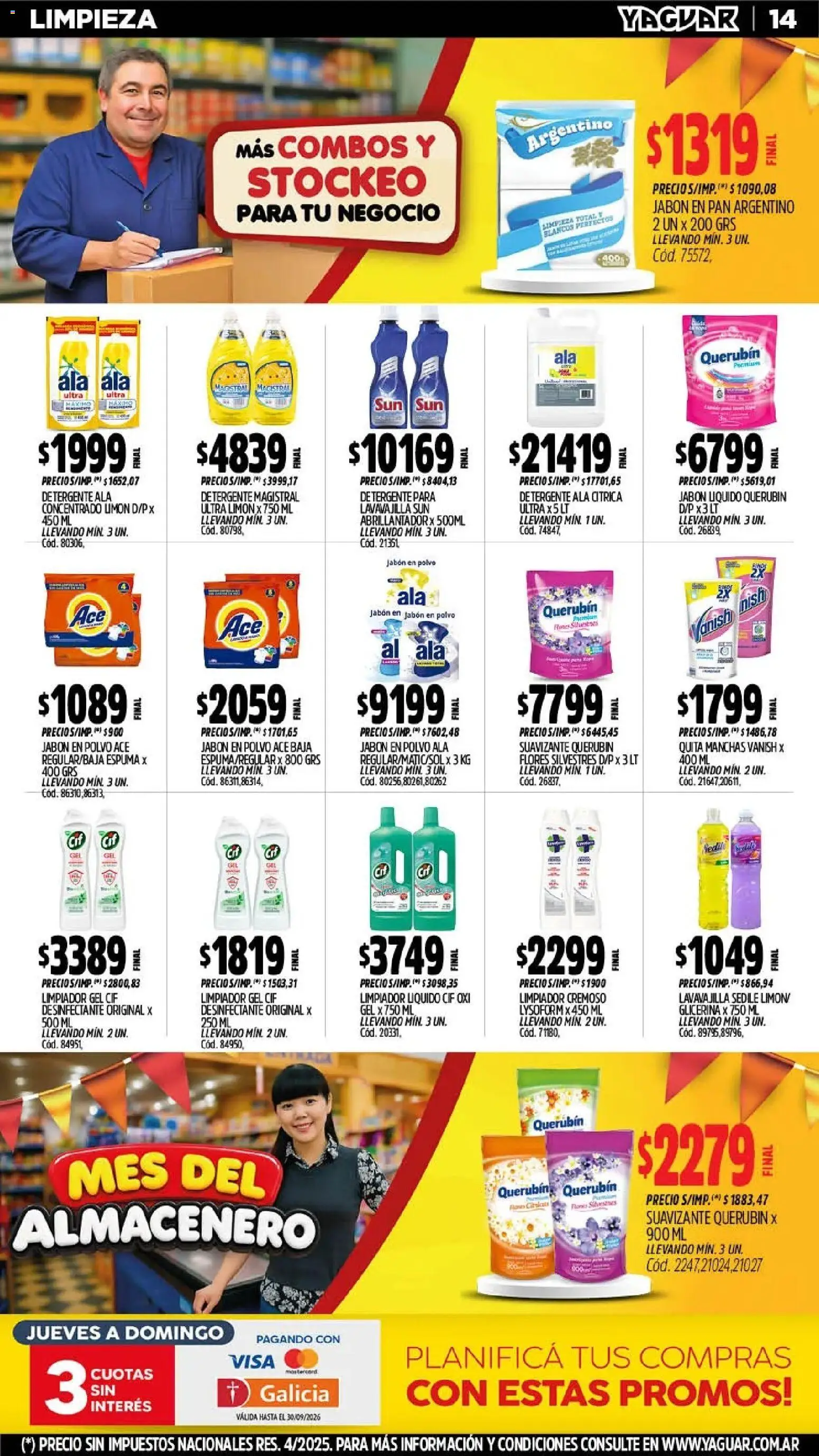 Vista previa del folleto de la tienda Yaguar válido desde el 28/09/2026 - Flores, Jabón, Detergente, Suavizante, Desinfectante, Jabón en polvo, Limpiador, Abrillantador