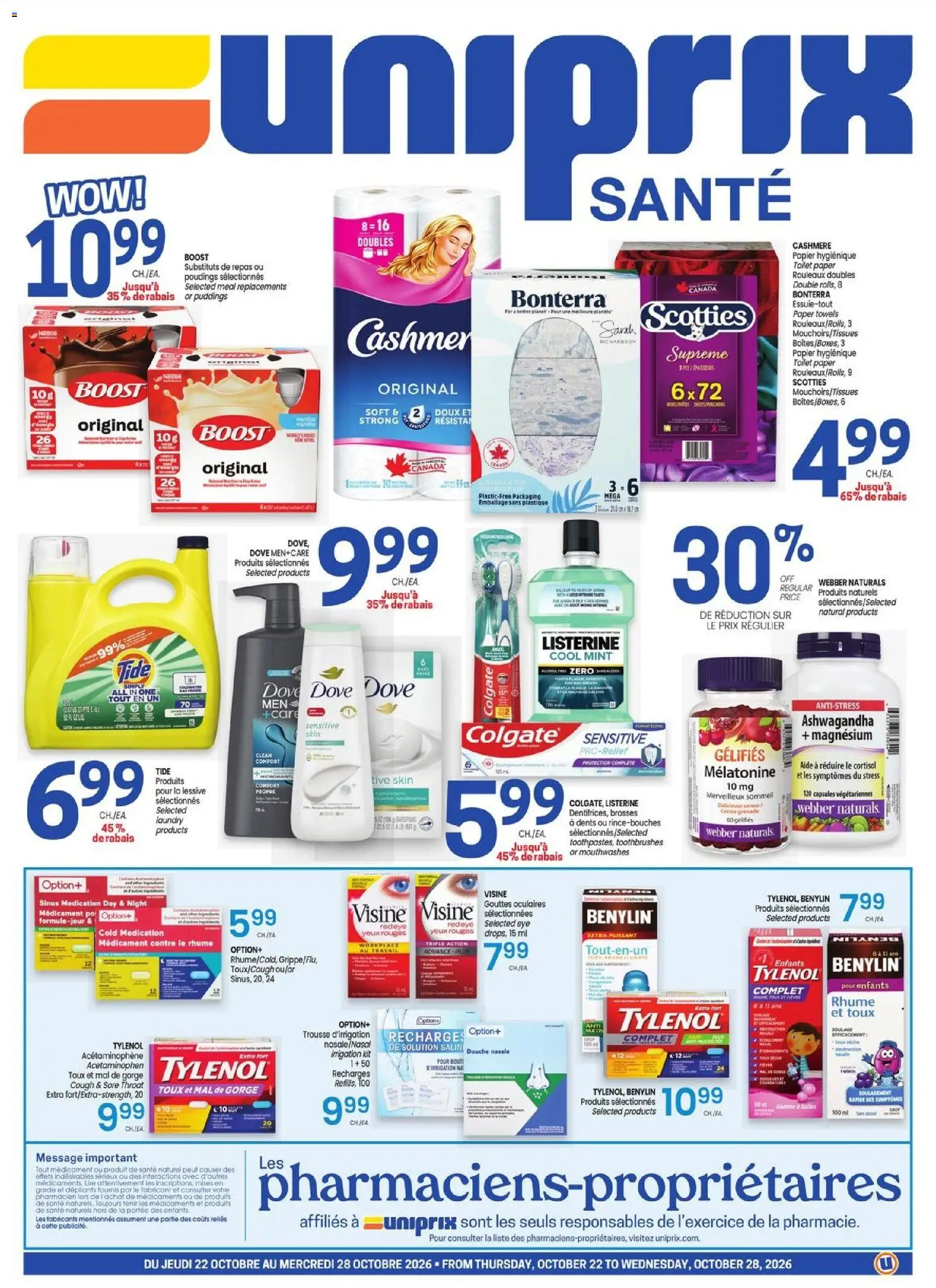 Preview of leaflet Uniprix - Uniprix Sante from shop Uniprix is valid from Oct 22, 2026