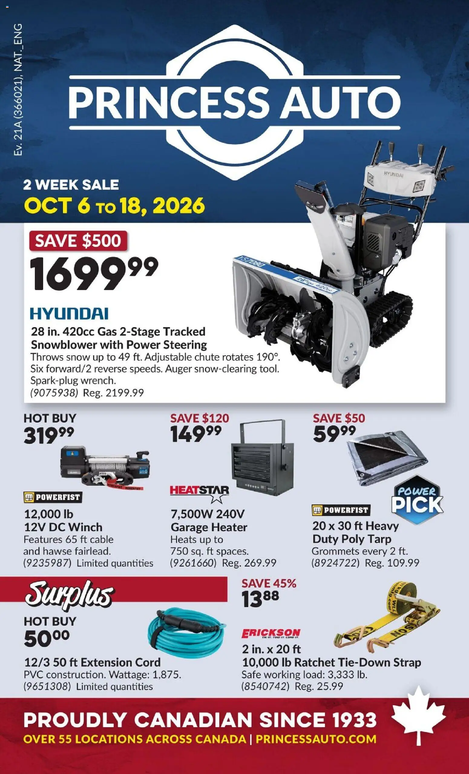 Preview of leaflet Princess Auto flyer - 2 Week Sale! from shop Princess Auto is valid from Oct 06, 2026