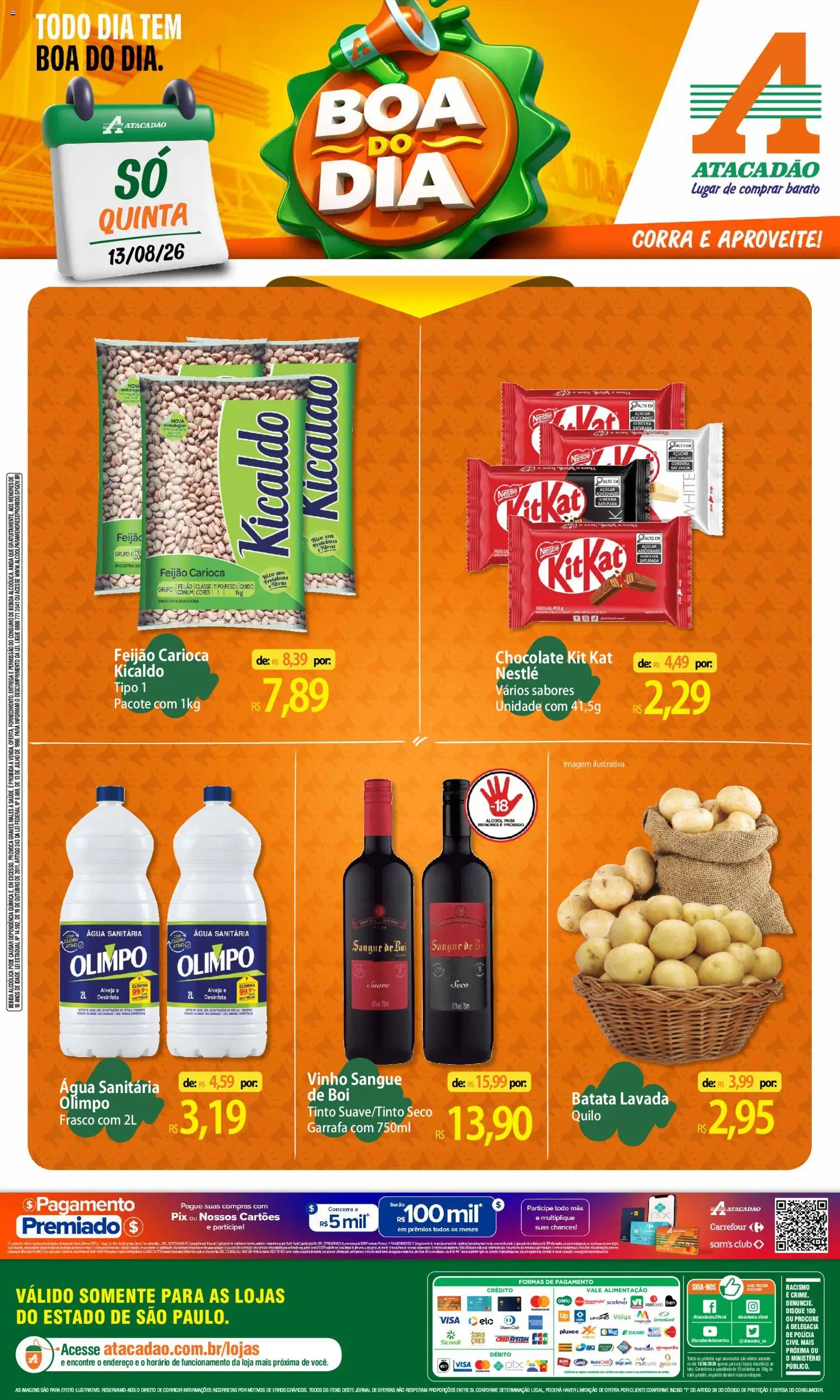 Pré-Visualização do folheto "Atacadão ofertas - SP" da loja Atacadão válido a partir de 13/08/2026