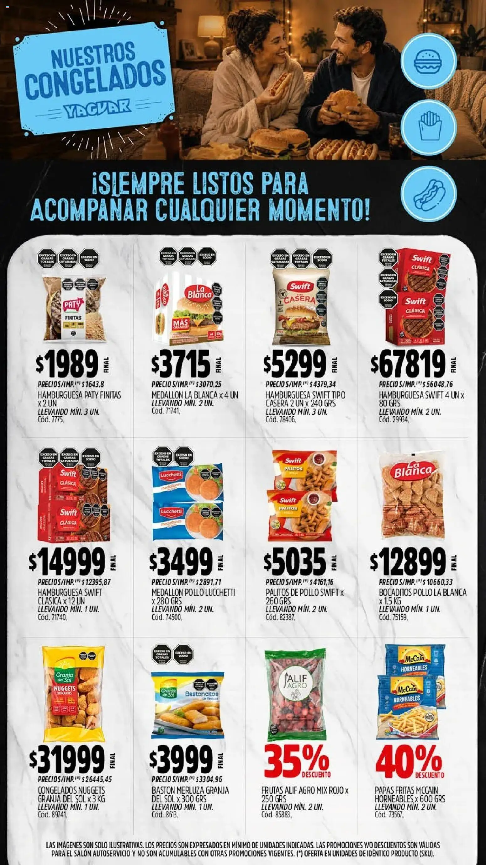 Vista previa del folleto de la tienda Yaguar válido desde el 28/09/2026 - Hamburguesa, Papas, Pollo, Papas fritas